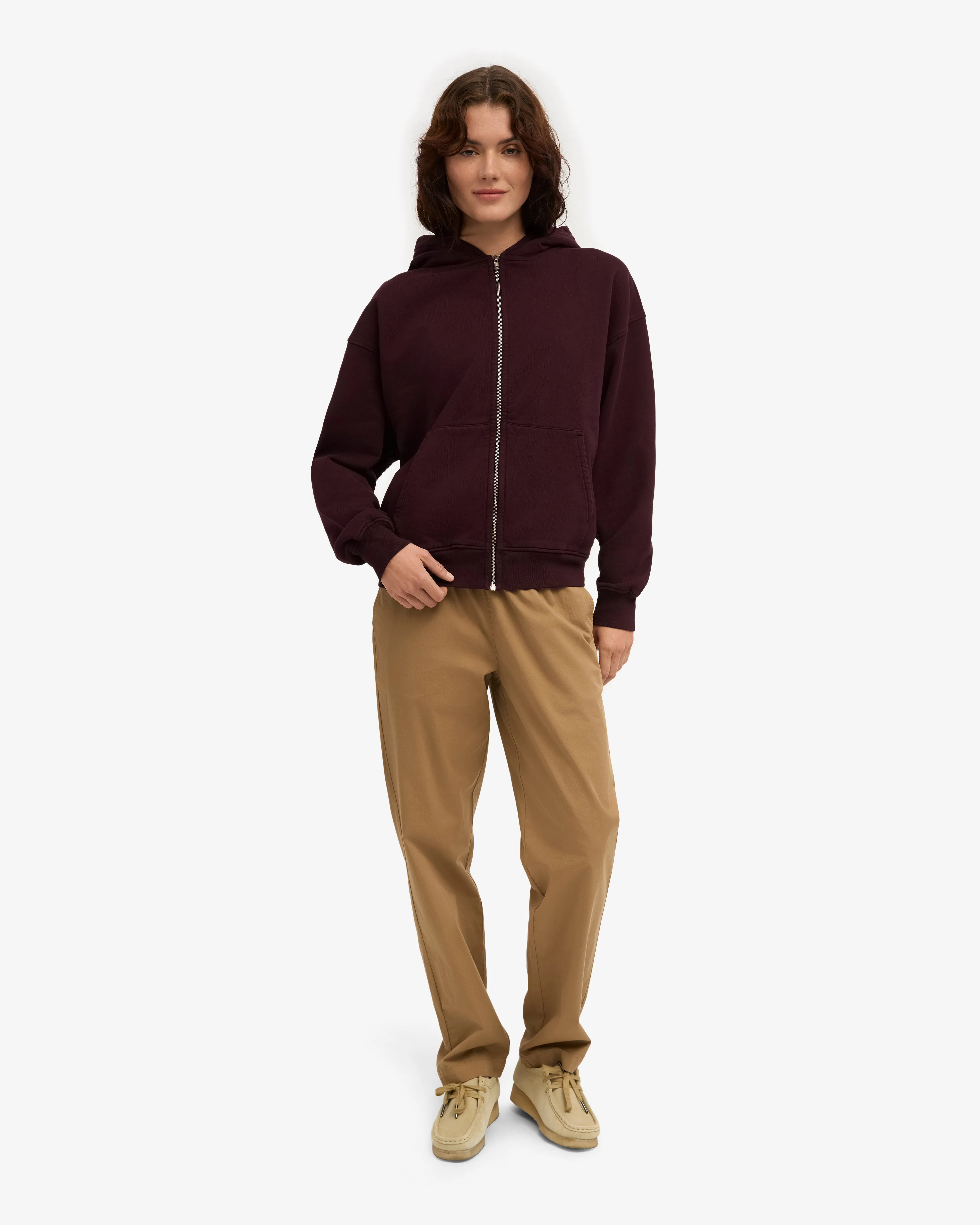 Organic Oversized Zip Hood - Oxblood Red sold by Colorful Standard product image thumbnail 5