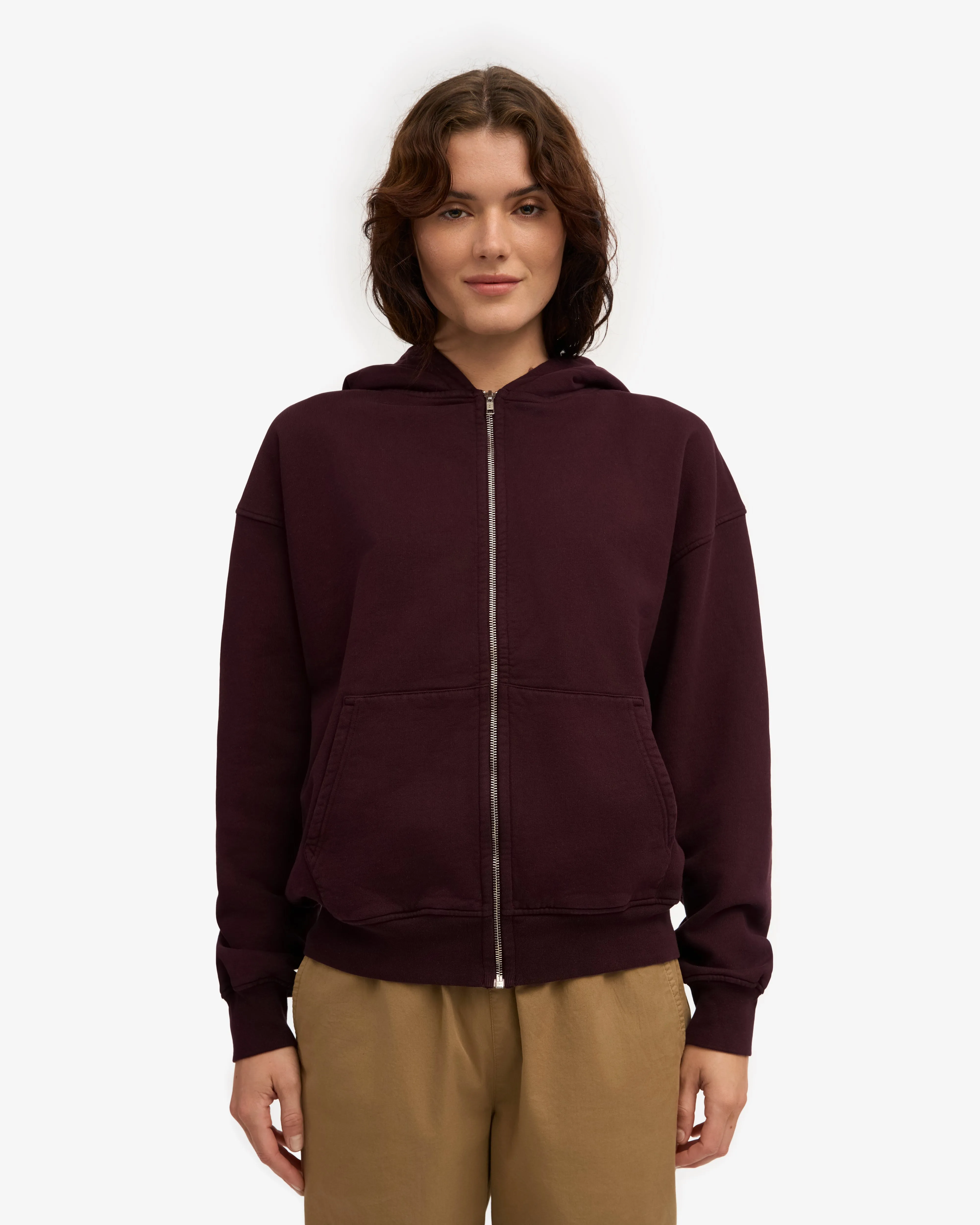 Organic Oversized Zip Hood - Oxblood Red sold by Colorful Standard product image thumbnail 2