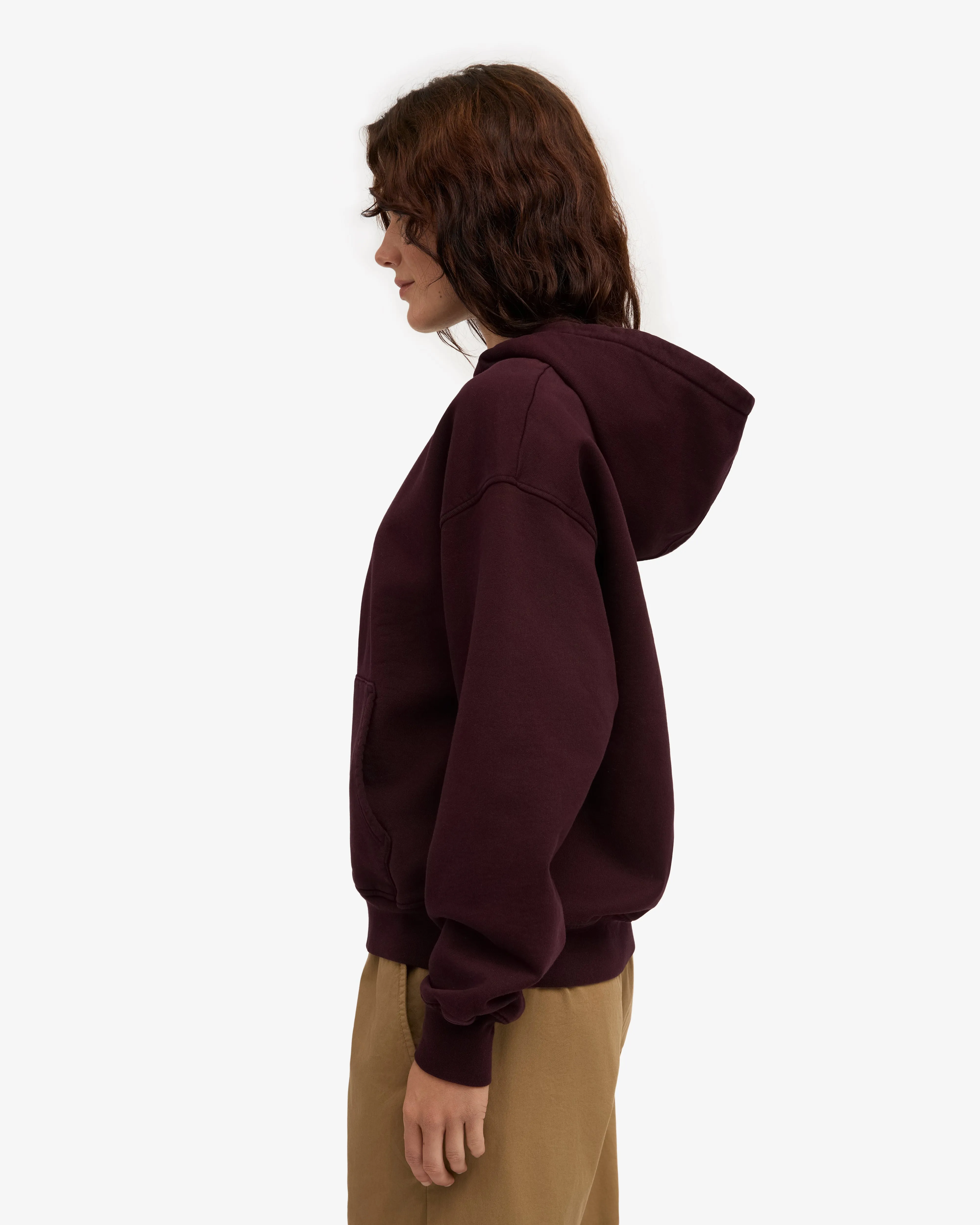 Organic Oversized Zip Hood - Oxblood Red sold by Colorful Standard product image thumbnail 3