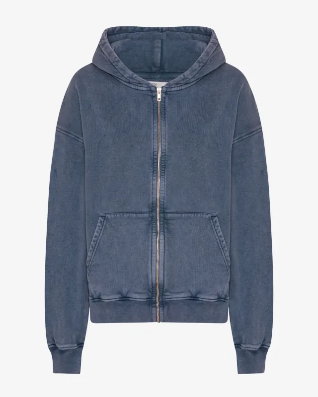 Organic Oversized Zip Hood - Neptune Blue sold by Colorful Standard