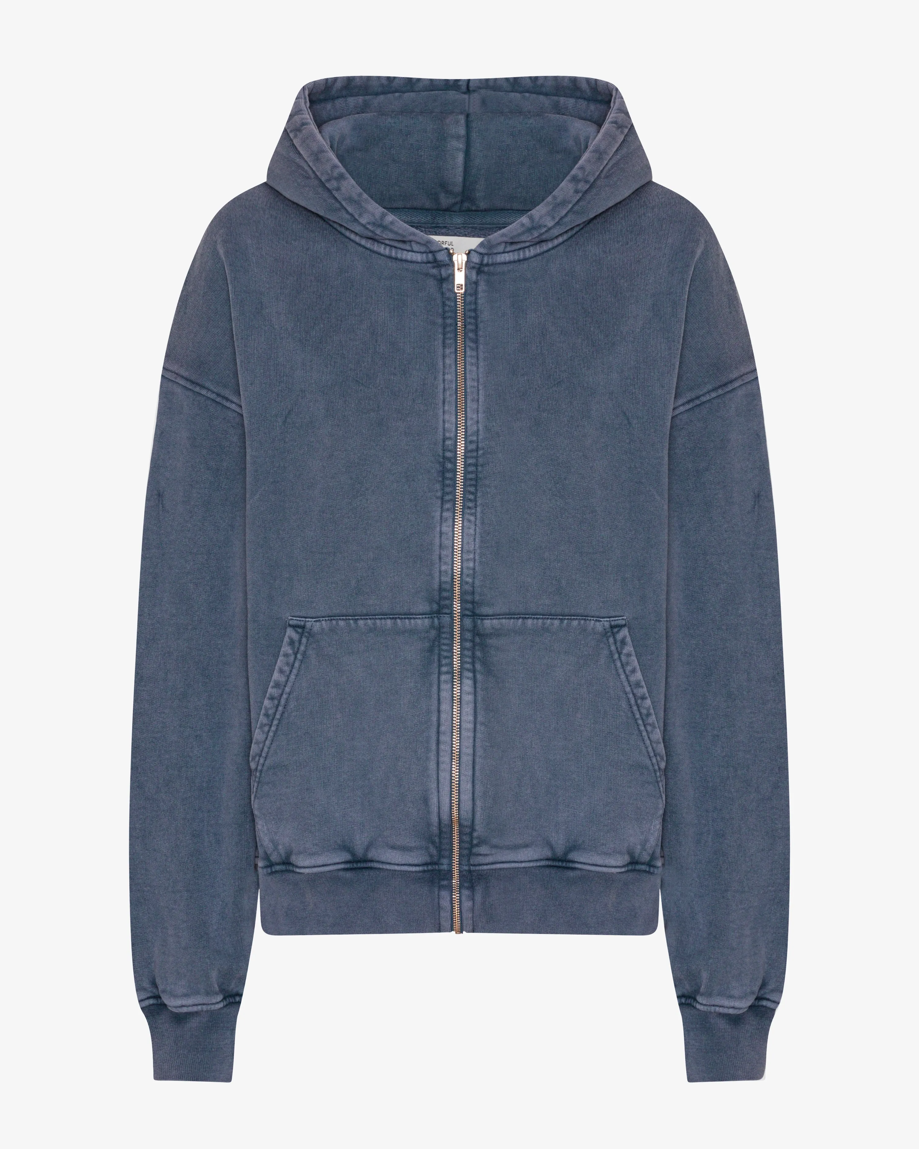 Organic Oversized Zip Hood - Neptune Blue sold by Colorful Standard