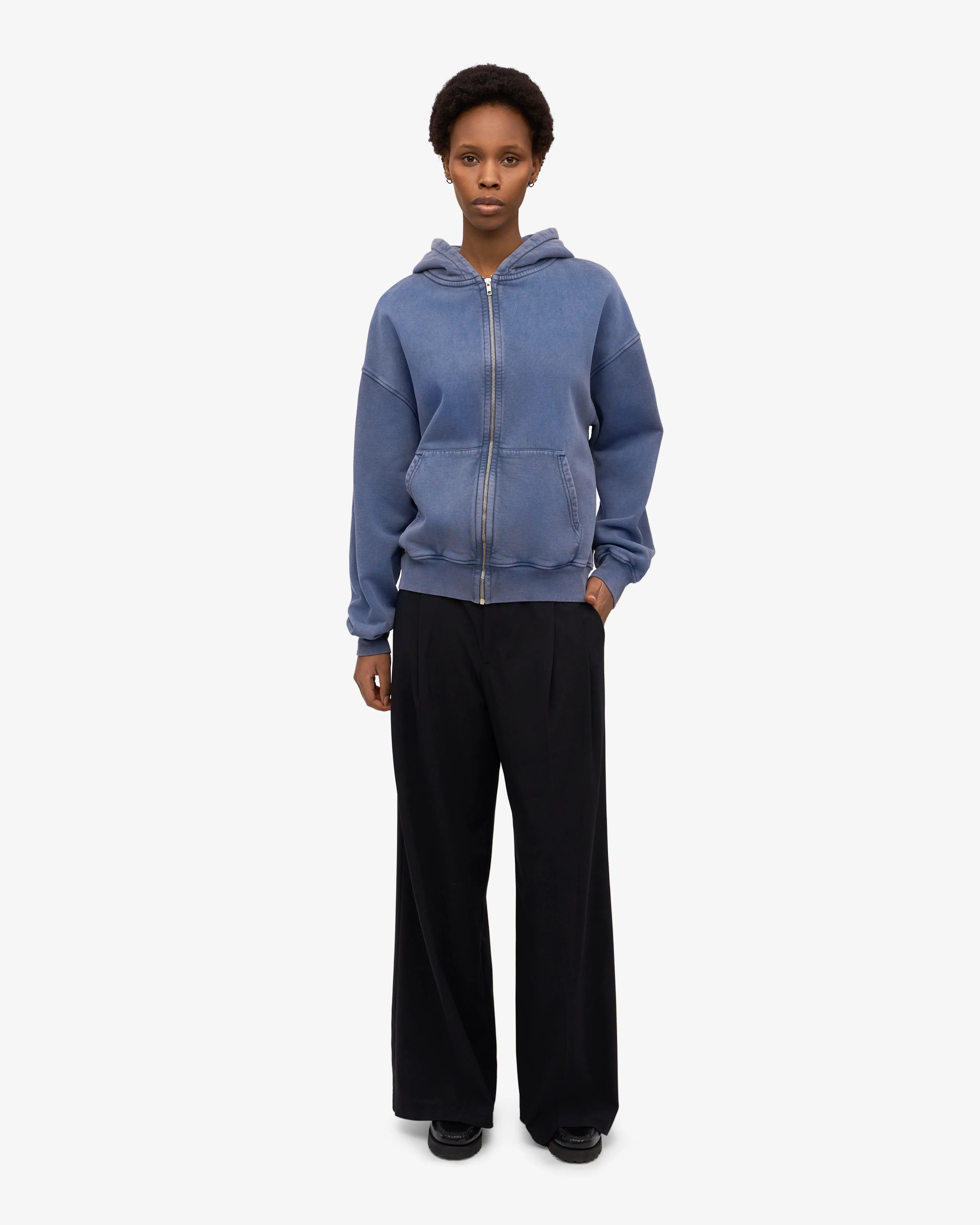 Organic Oversized Zip Hood - Neptune Blue sold by Colorful Standard product image thumbnail 5