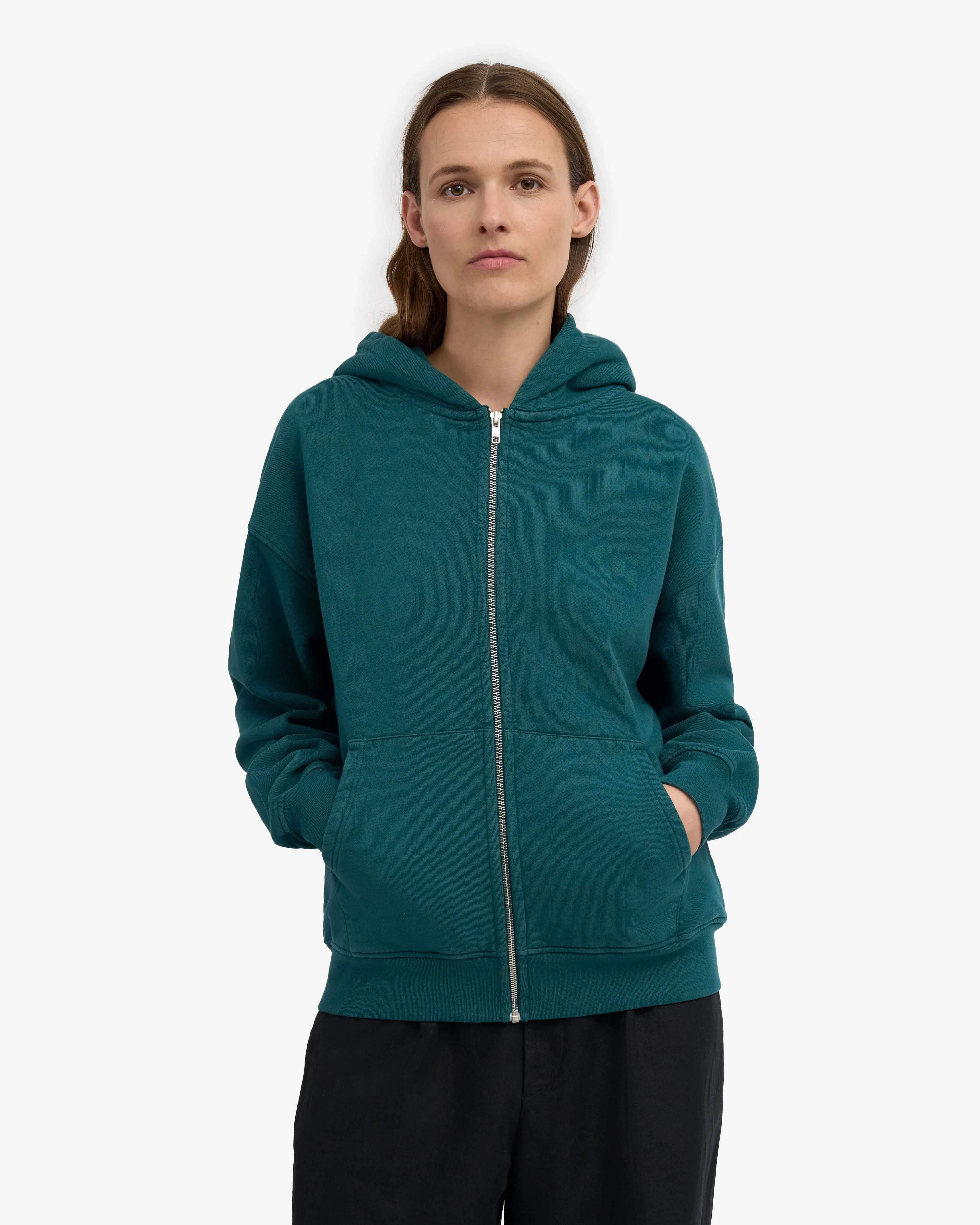 Organic Oversized Zip Hood - Ocean Green sold by Colorful Standard product image thumbnail 2