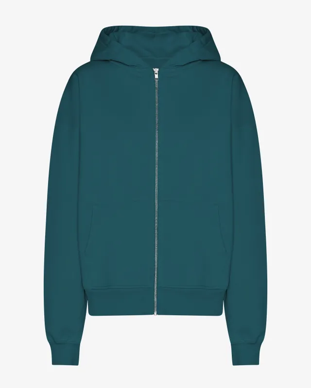 Organic Oversized Zip Hood - Ocean Green sold by Colorful Standard