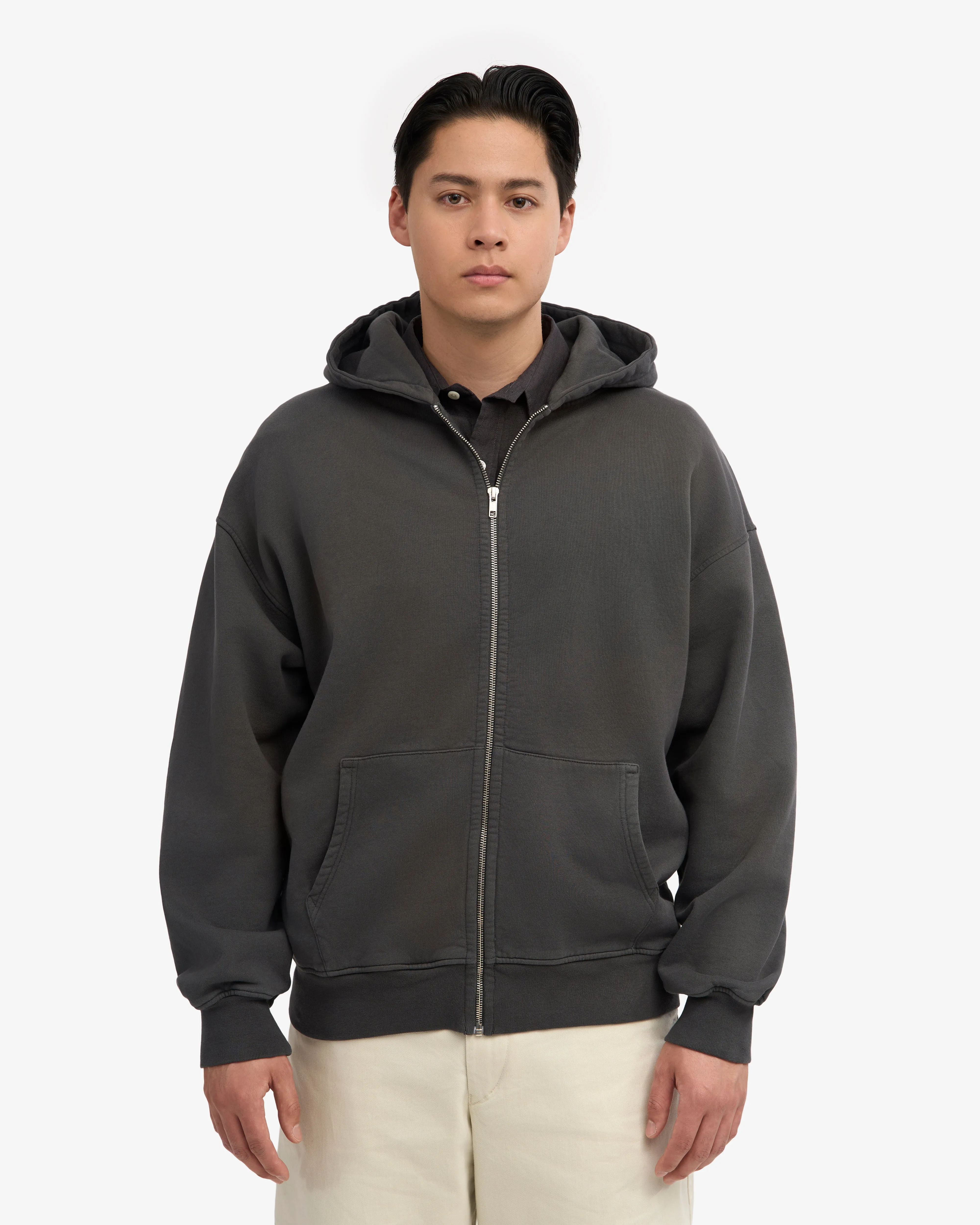 Organic Oversized Zip Hood - Lava Grey sold by Colorful Standard product image thumbnail 2
