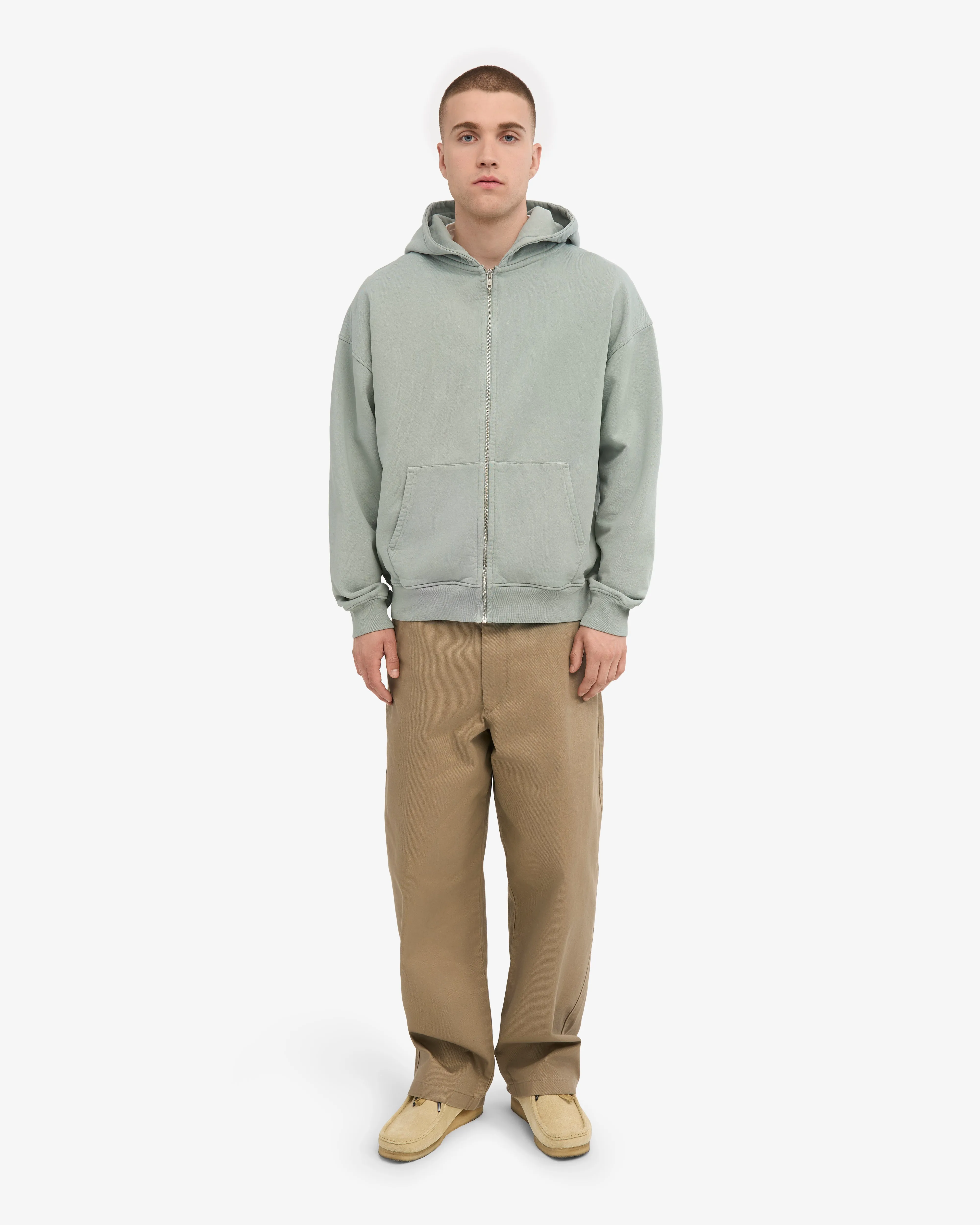 Organic Oversized Zip Hood - Steel Blue sold by Colorful Standard product image thumbnail 5