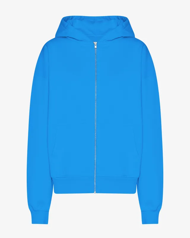 Organic Oversized Zip Hood - Pacific Blue sold by Colorful Standard