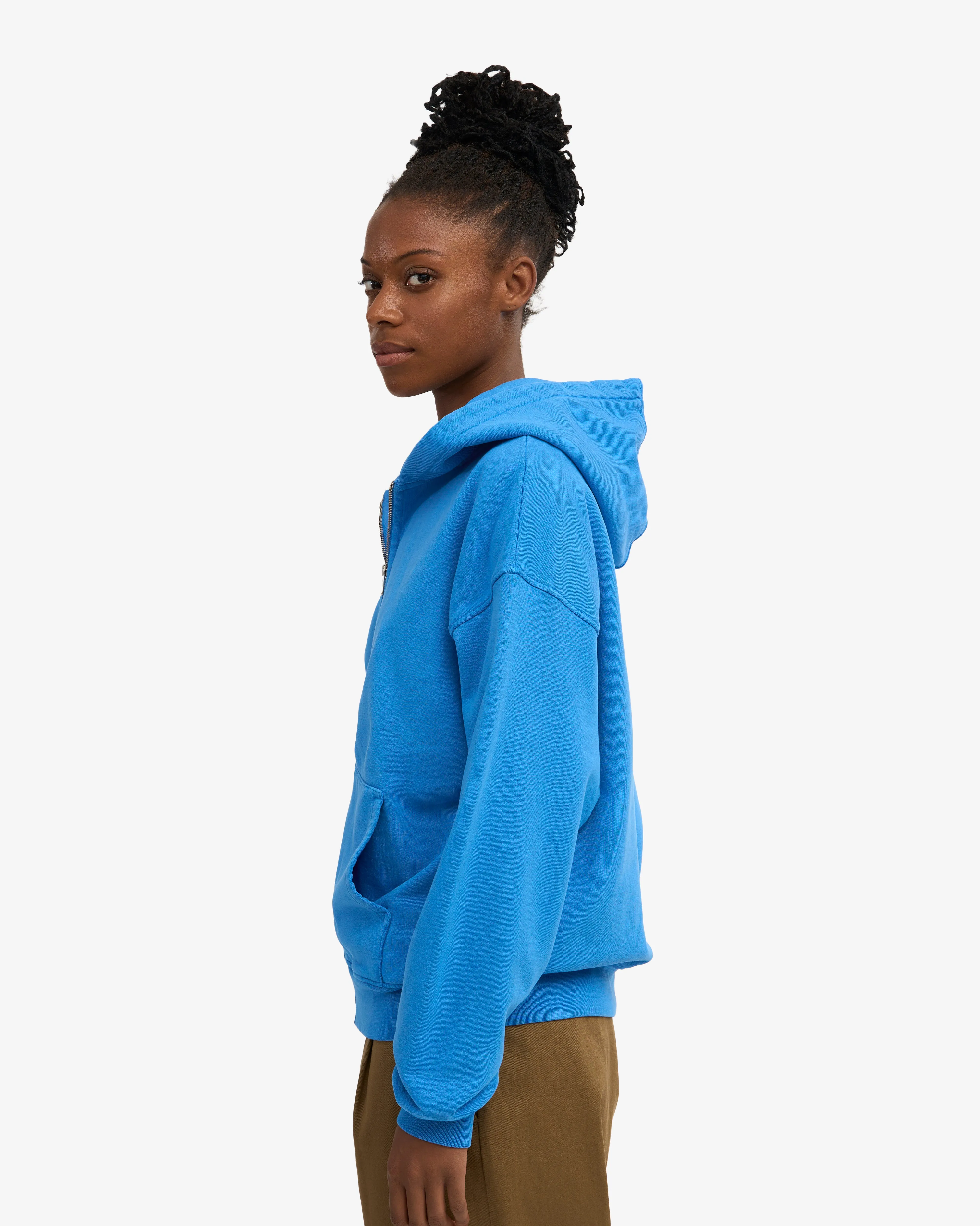 Organic Oversized Zip Hood - Pacific Blue sold by Colorful Standard product image thumbnail 3