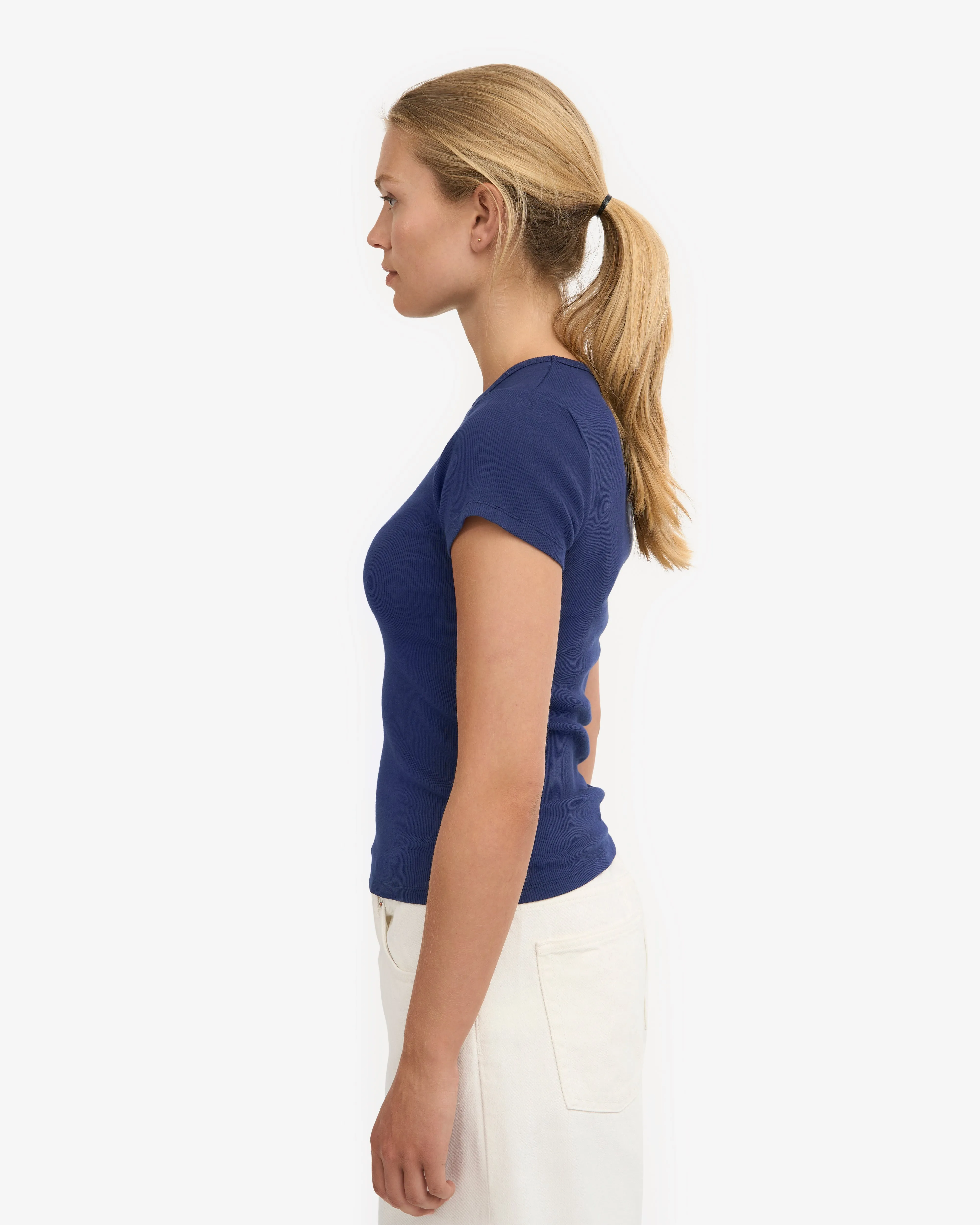 Organic Rib T-Shirt - Marine Blue sold by Colorful Standard product image thumbnail 3