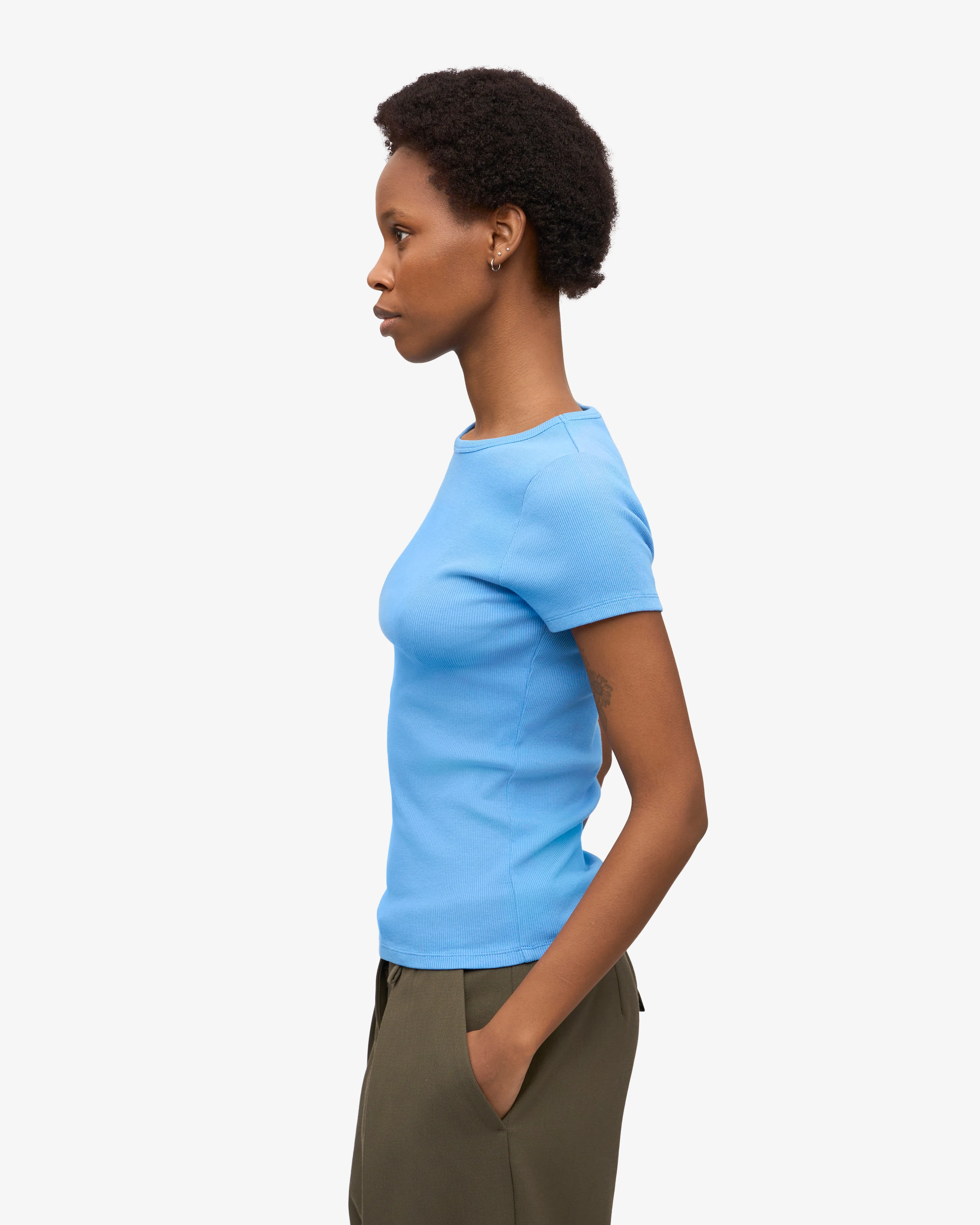 Organic Rib T-Shirt - Pacific Blue sold by Colorful Standard product image thumbnail 3