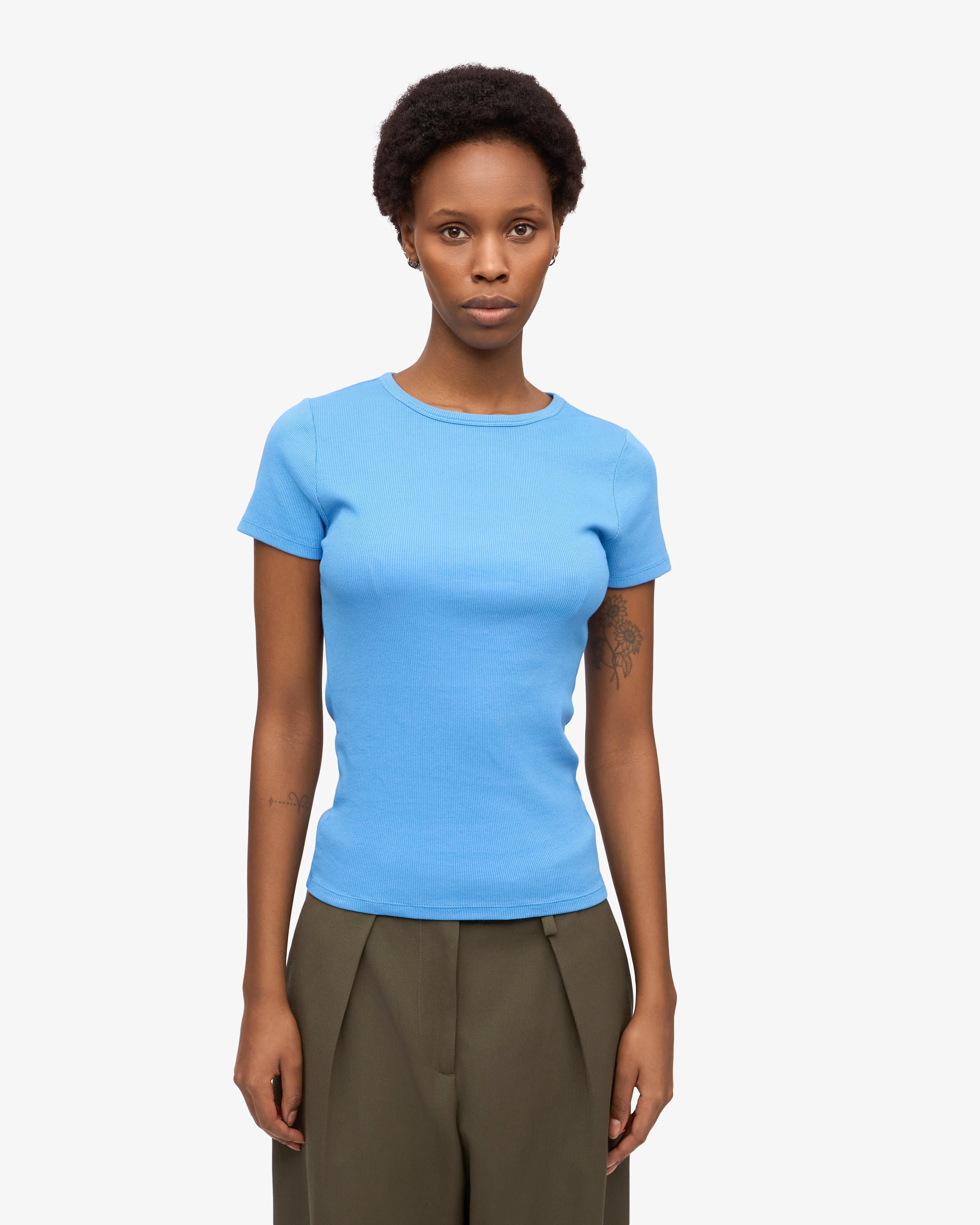 Organic Rib T-Shirt - Pacific Blue sold by Colorful Standard product image thumbnail 2