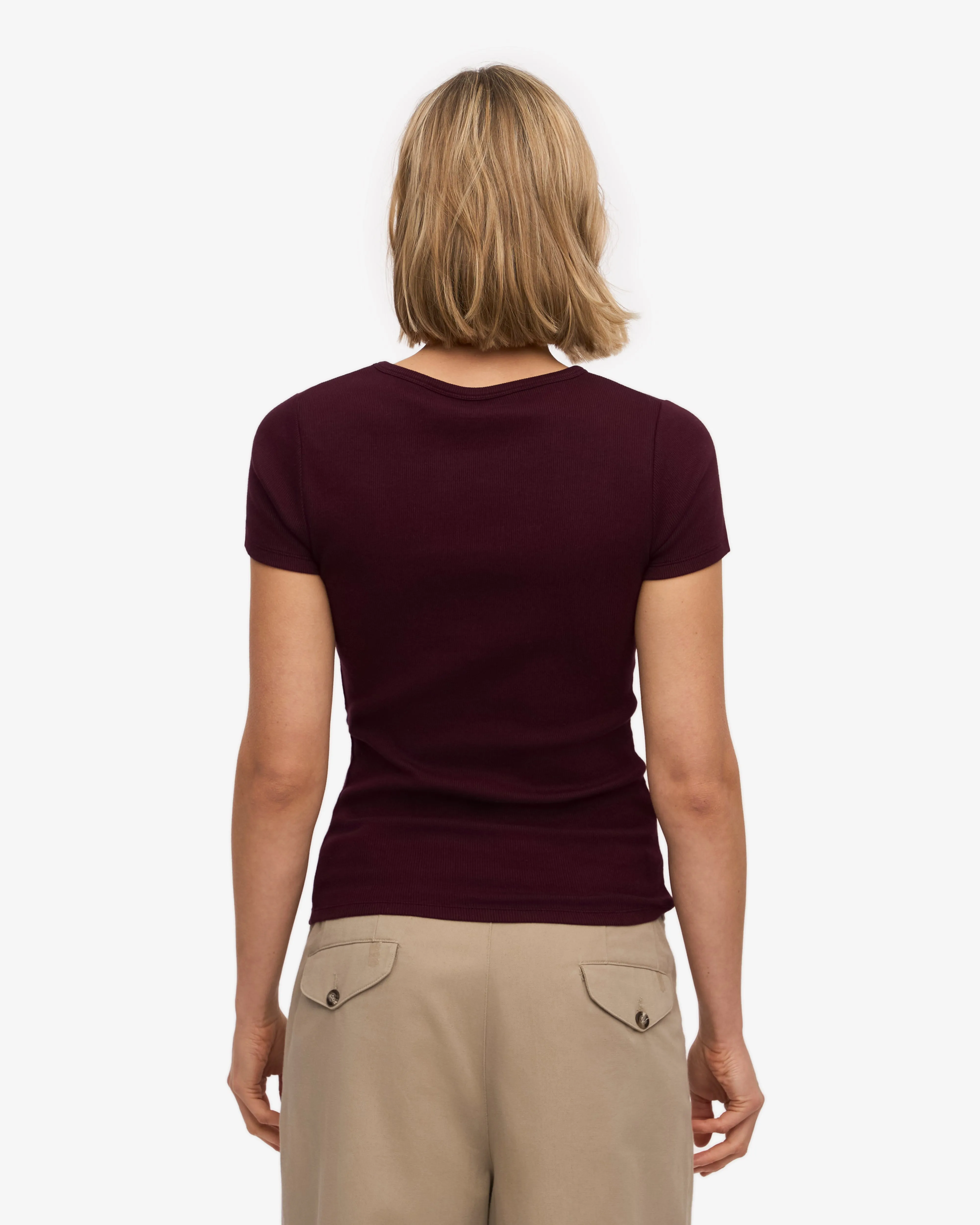 Organic Rib T-Shirt - Oxblood Red sold by Colorful Standard product image thumbnail 4