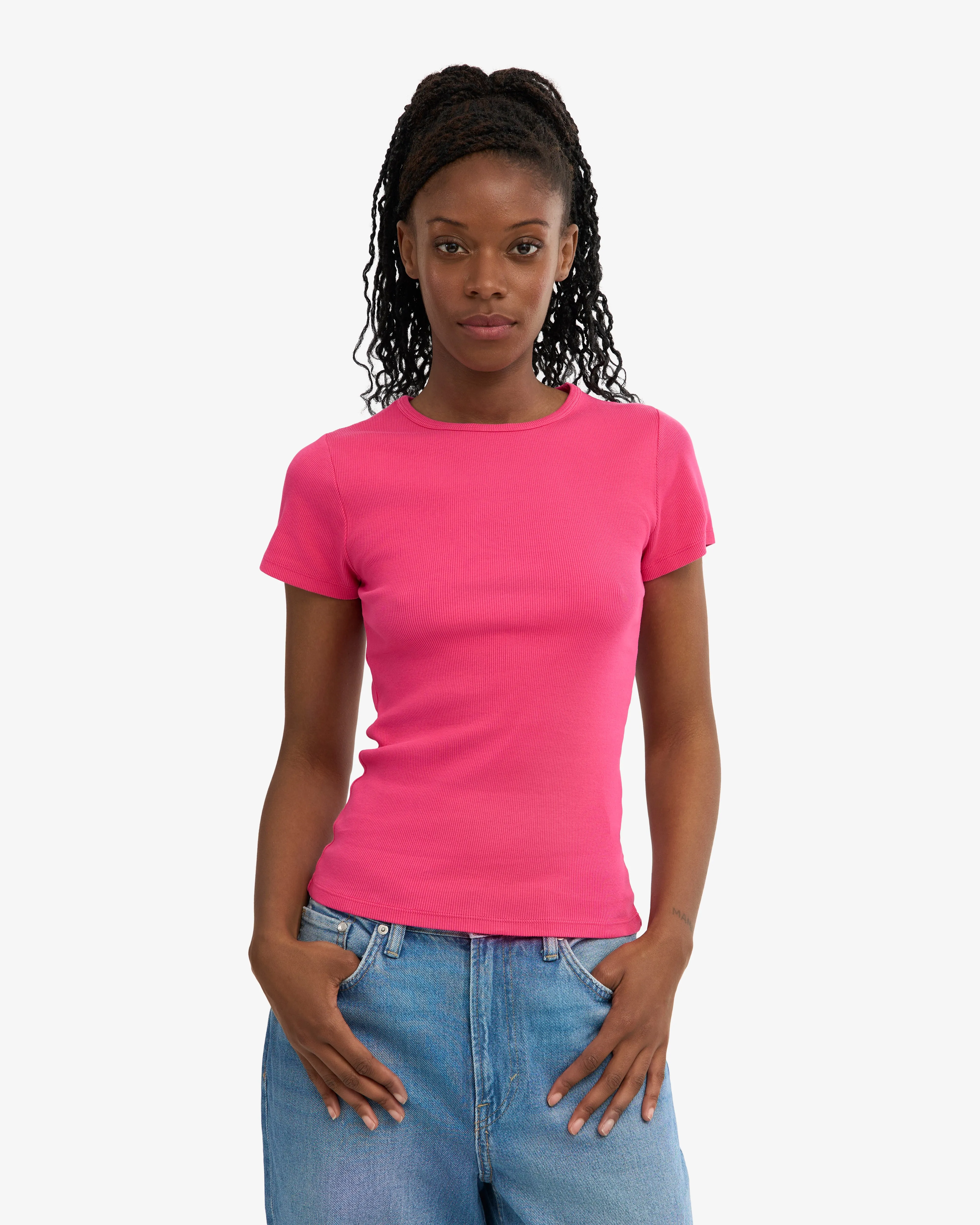 Organic Rib T-Shirt - Bubblegum Pink sold by Colorful Standard product image thumbnail 2