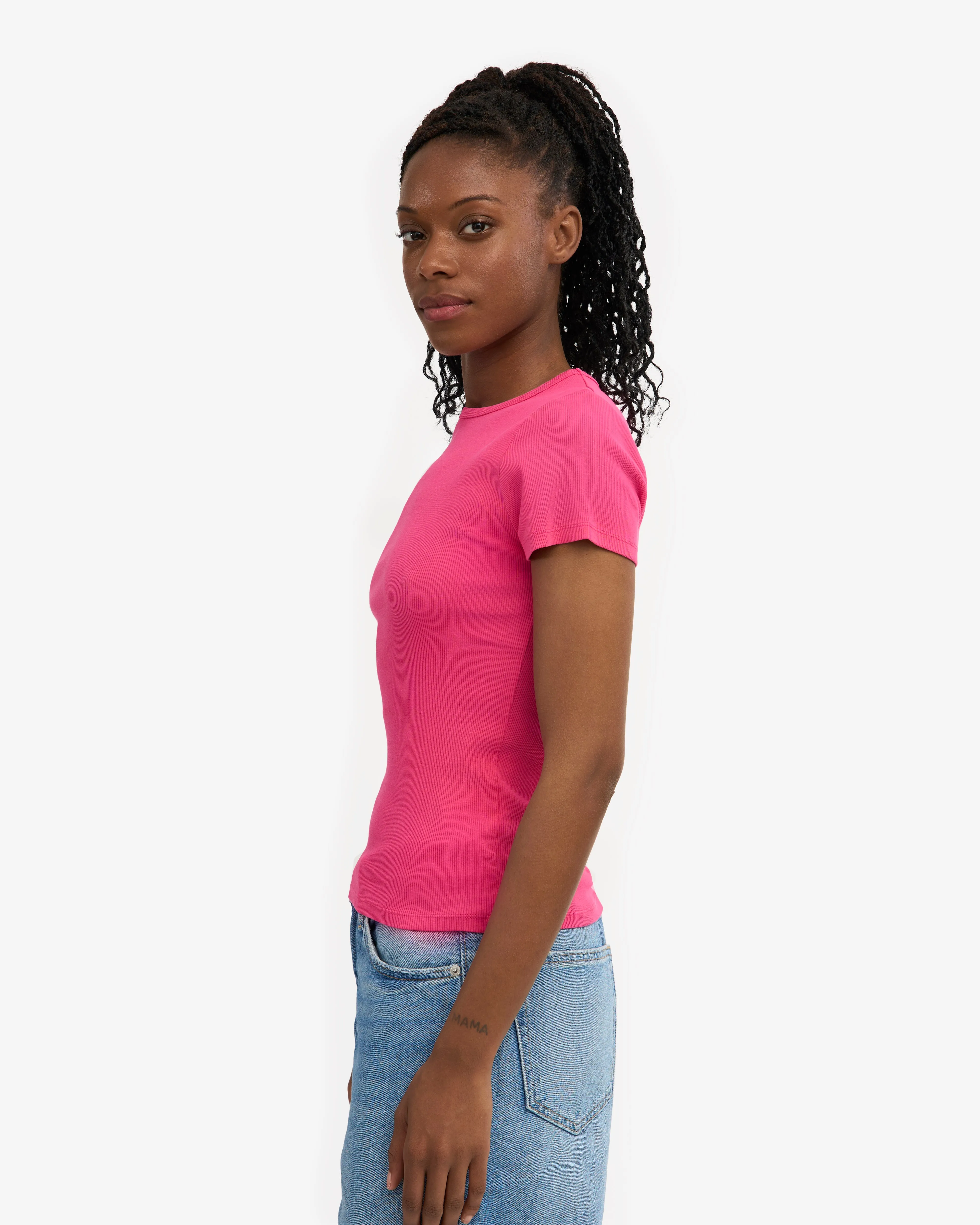 Organic Rib T-Shirt - Bubblegum Pink sold by Colorful Standard product image thumbnail 3