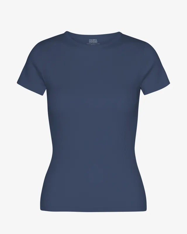 Organic Rib T-Shirt - Petrol Blue sold by Colorful Standard