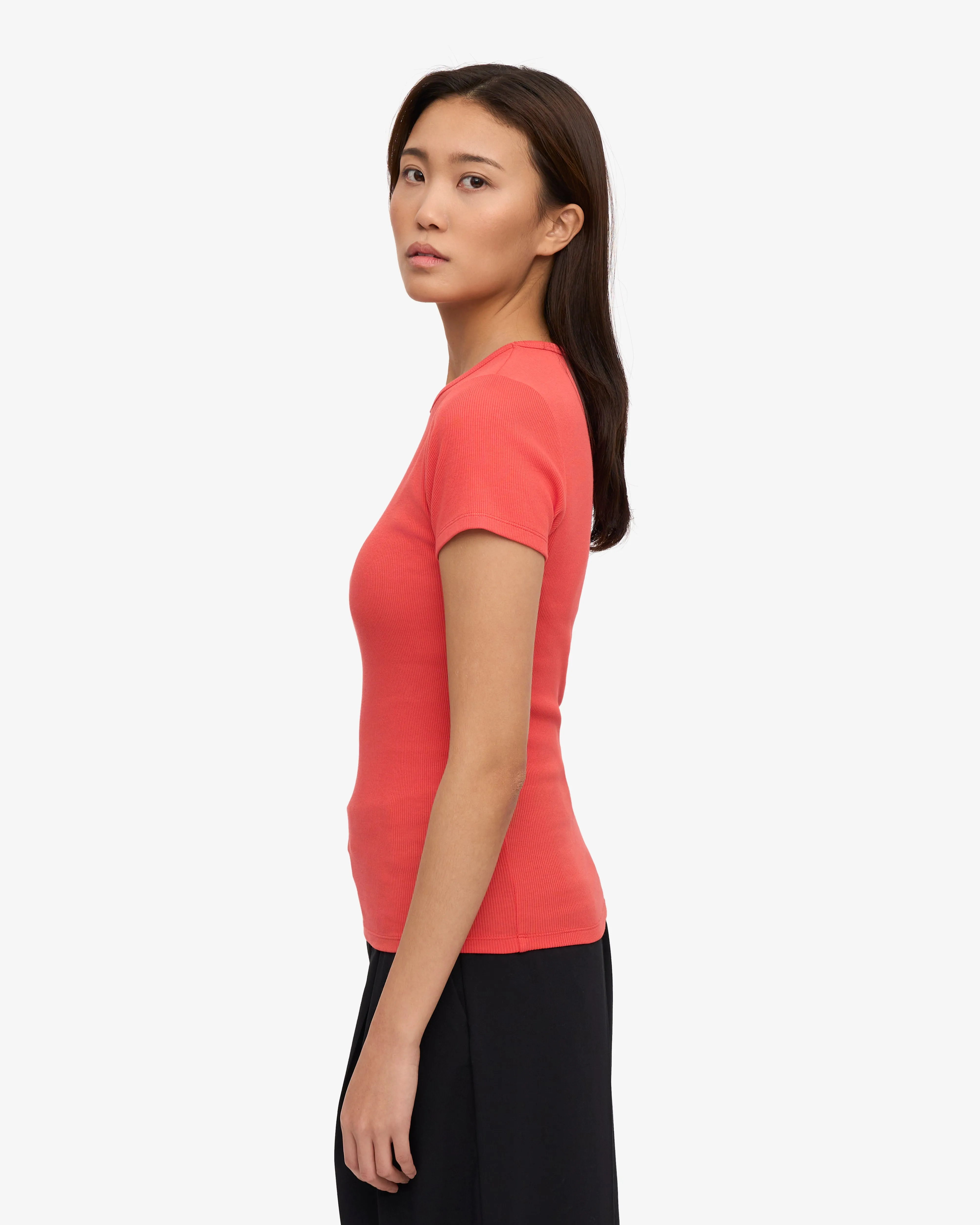 Organic Rib T-Shirt - Red Tangerine sold by Colorful Standard product image thumbnail 3