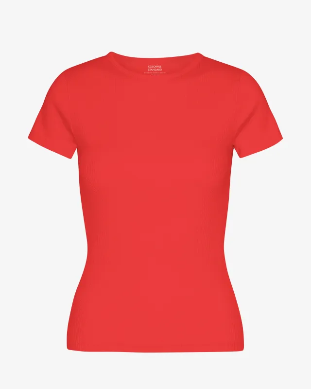 Organic Rib T-Shirt - Red Tangerine sold by Colorful Standard