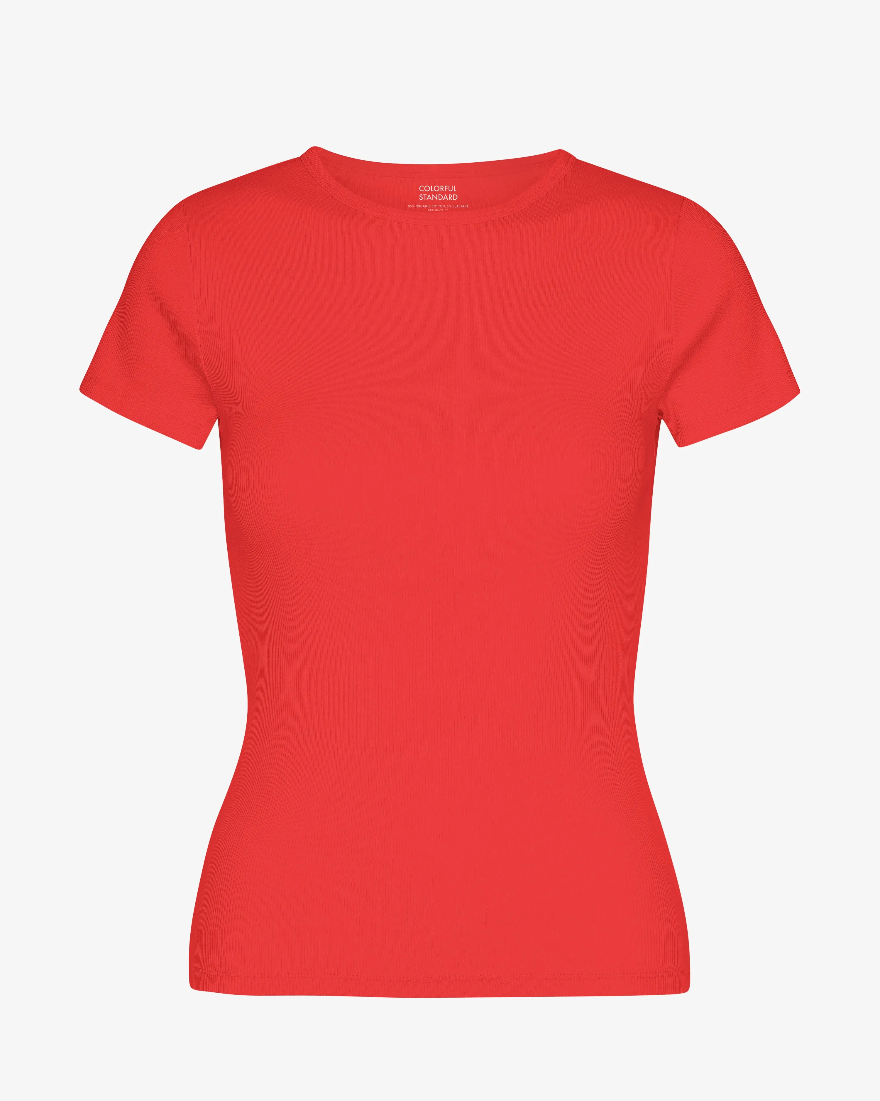 Organic Rib T-Shirt - Red Tangerine sold by Colorful Standard