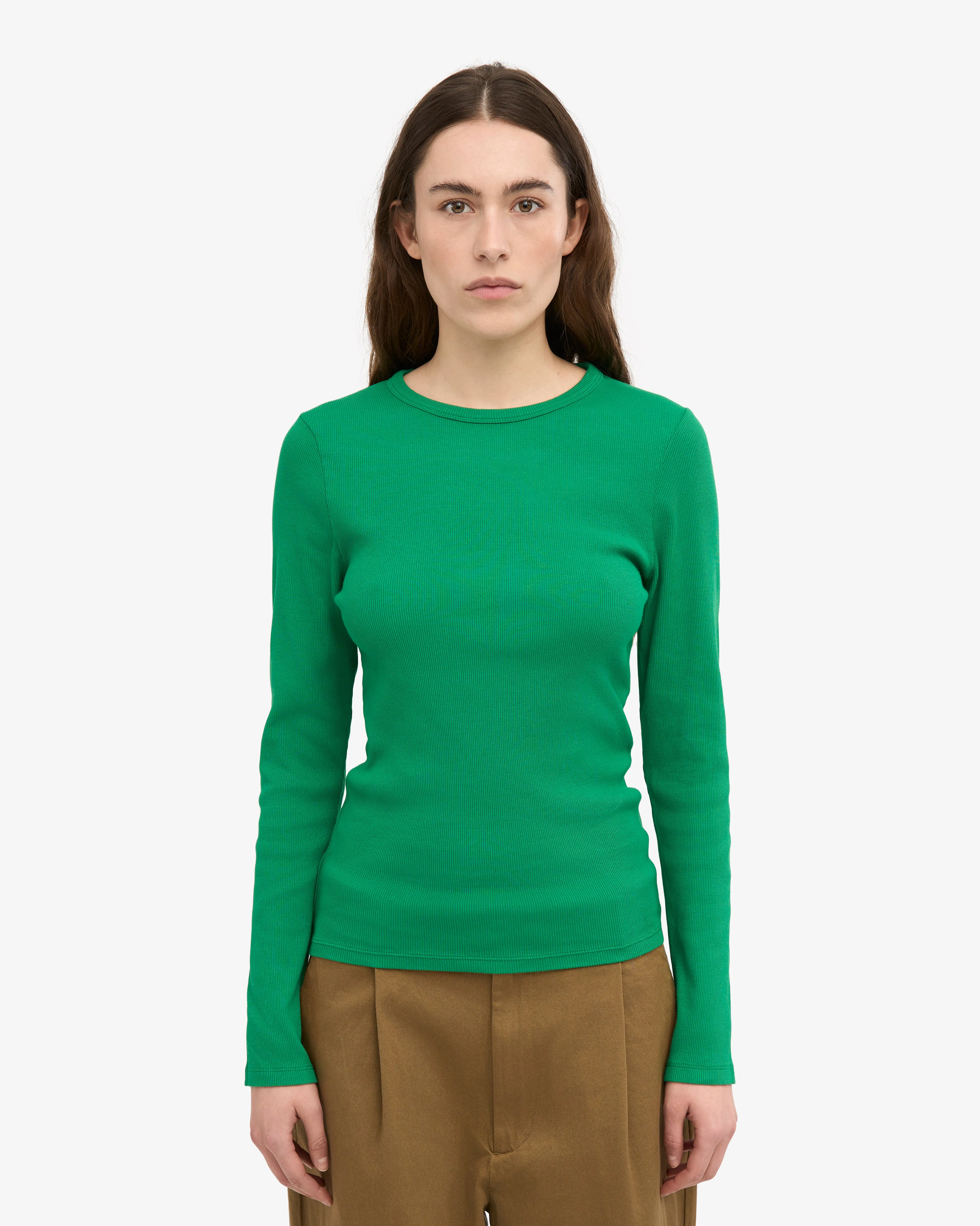 Women Organic Rib LS T-Shirt - Kelly Green sold by Colorful Standard product image thumbnail 2
