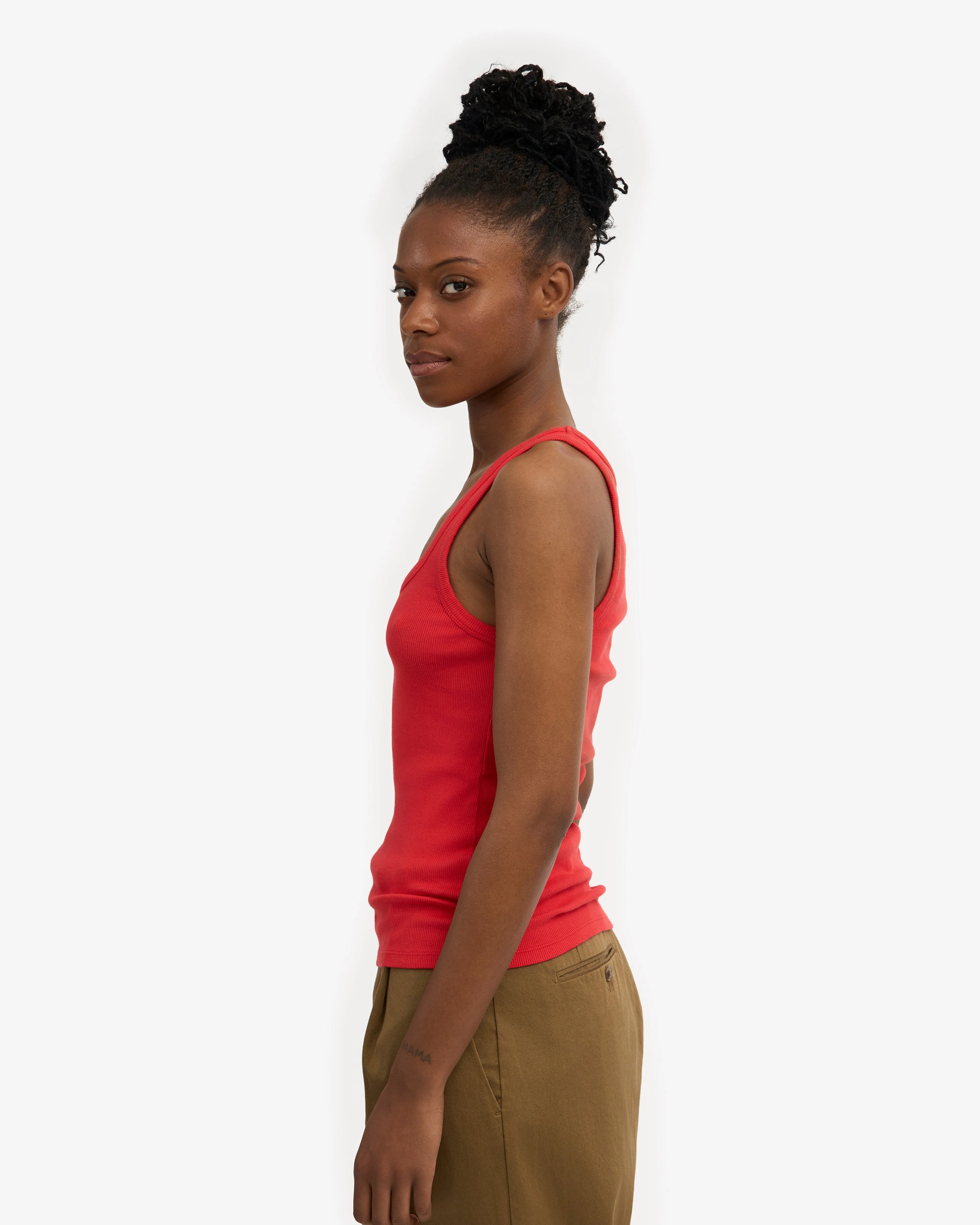 Women Organic Rib Tank Top - Red Tangerine sold by Colorful Standard product image thumbnail 3