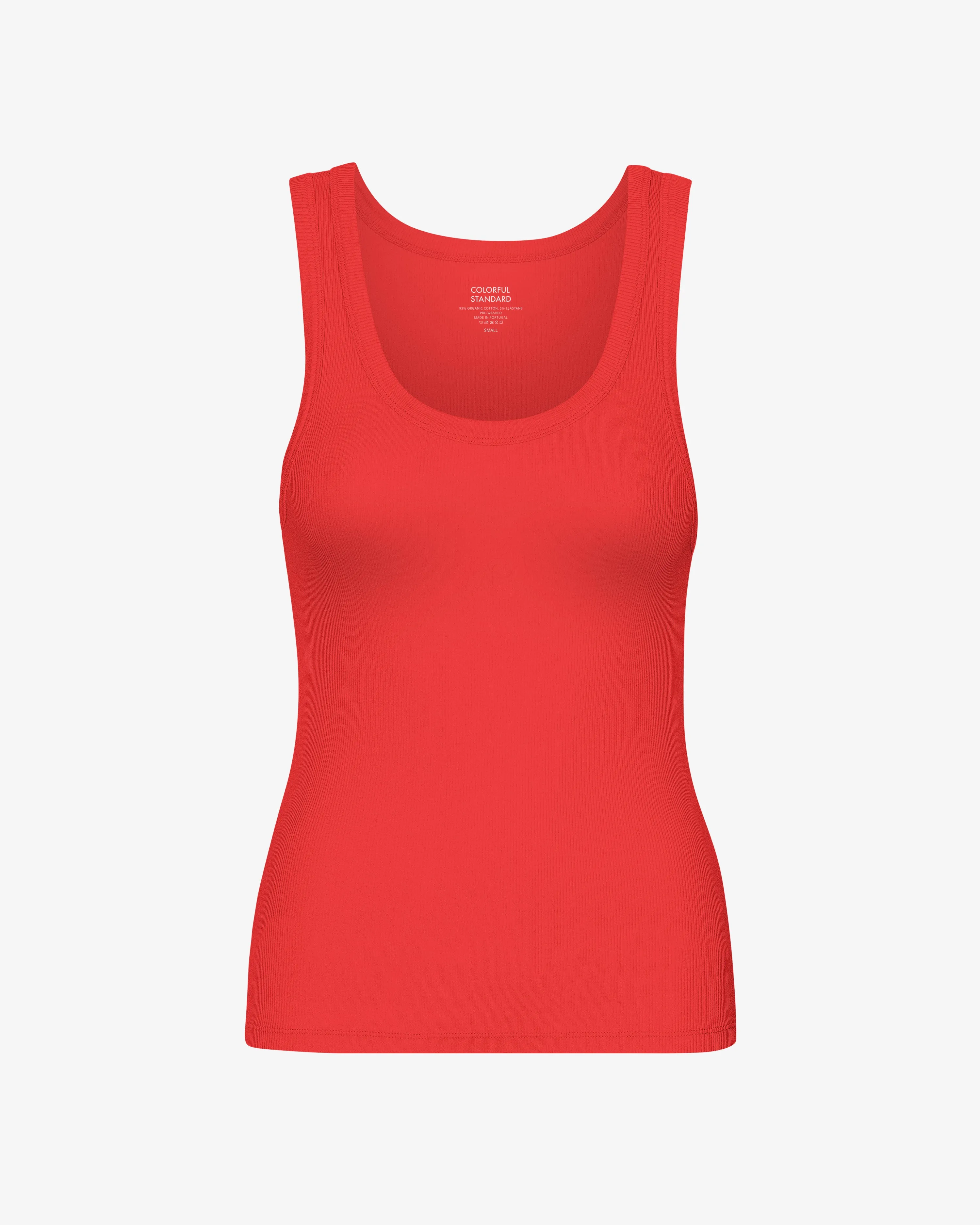 Women Organic Rib Tank Top - Red Tangerine sold by Colorful Standard