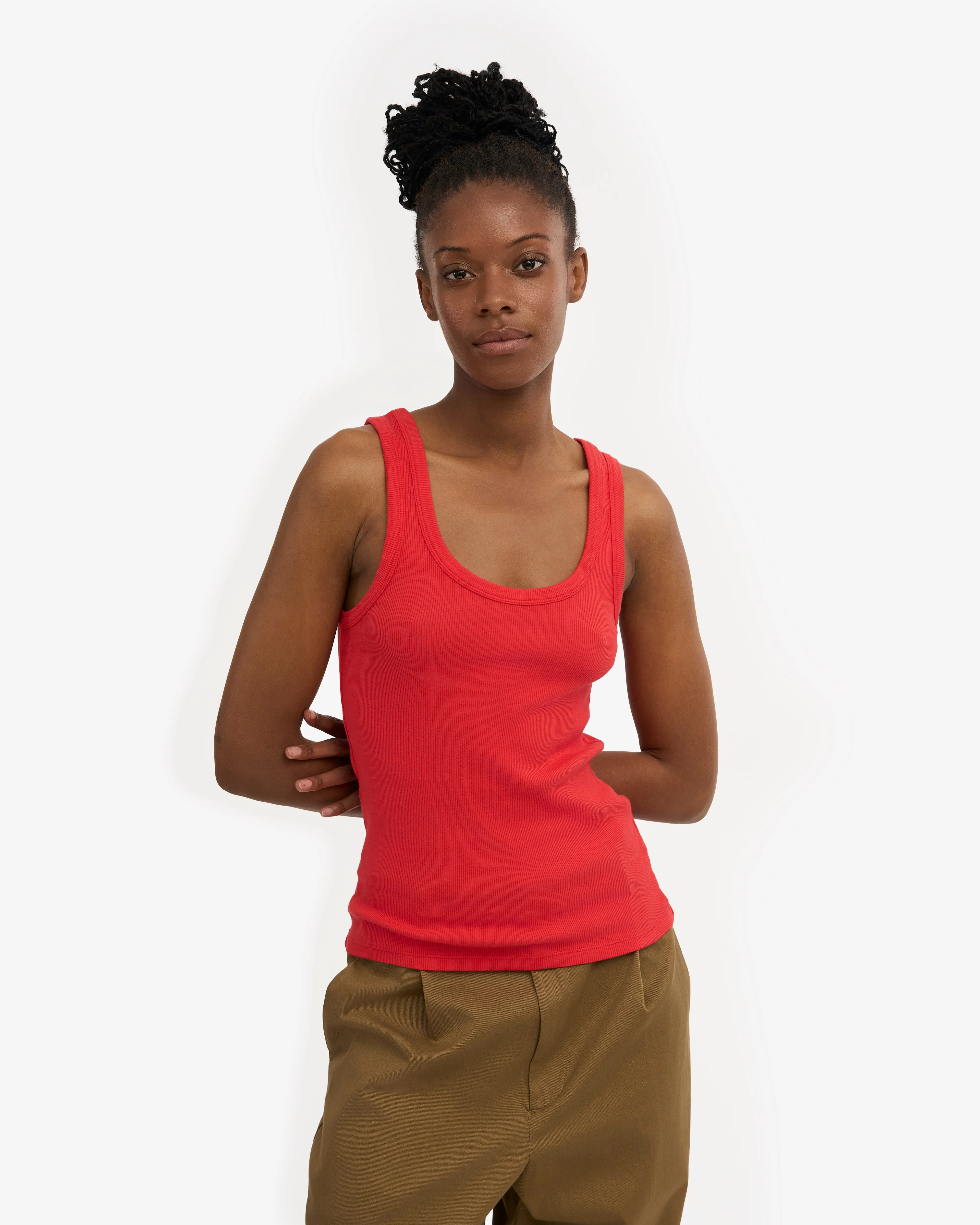 Women Organic Rib Tank Top - Red Tangerine sold by Colorful Standard product image thumbnail 2