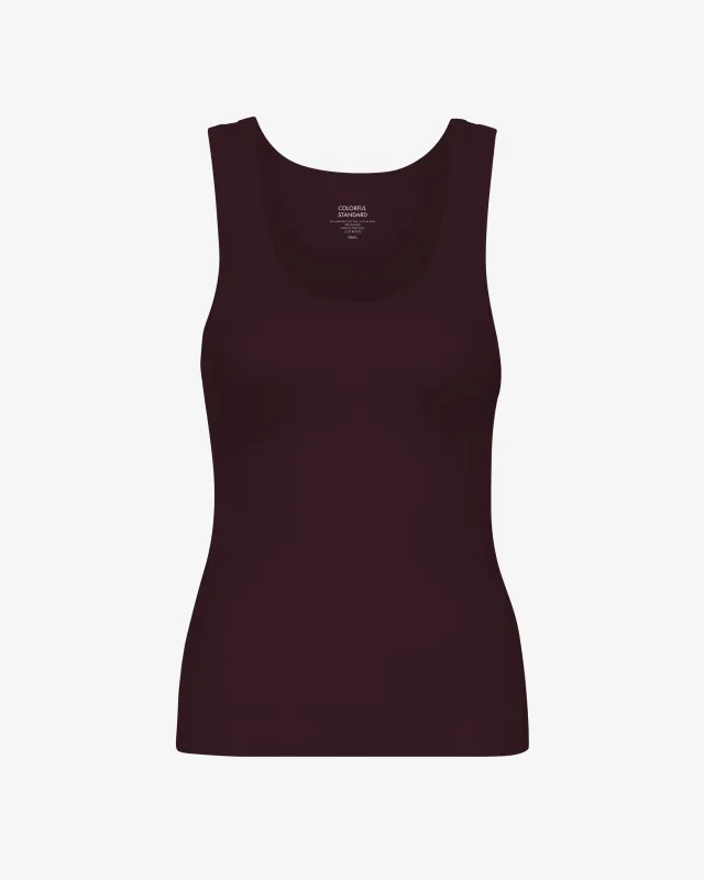 Women Organic Rib Tank Top - Oxblood Red sold by Colorful Standard
