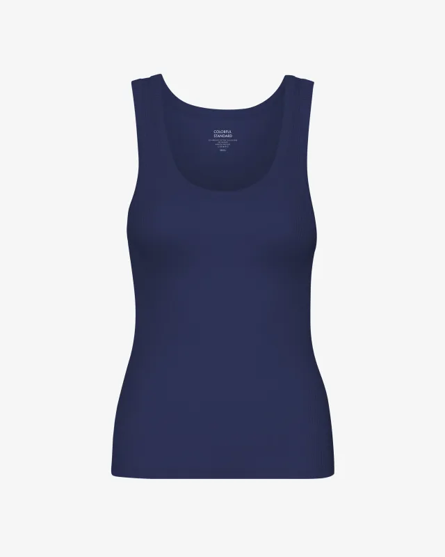 Women Organic Rib Tank Top - Marine Blue sold by Colorful Standard