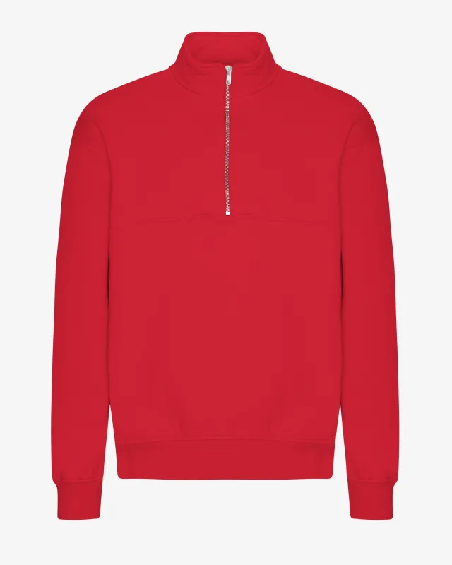 Organic Quarter Zip - Scarlet Red sold by Colorful Standard