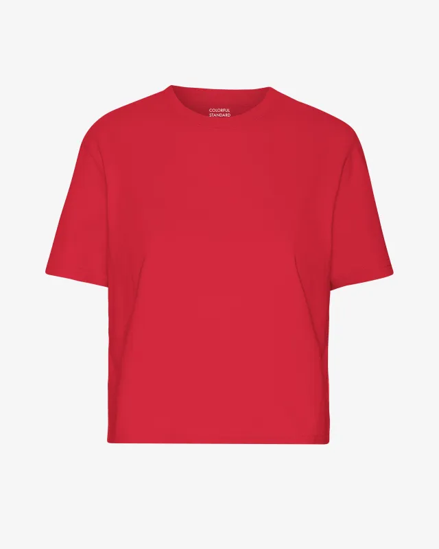 Organic Boxy Crop Tee - Scarlet Red sold by Colorful Standard