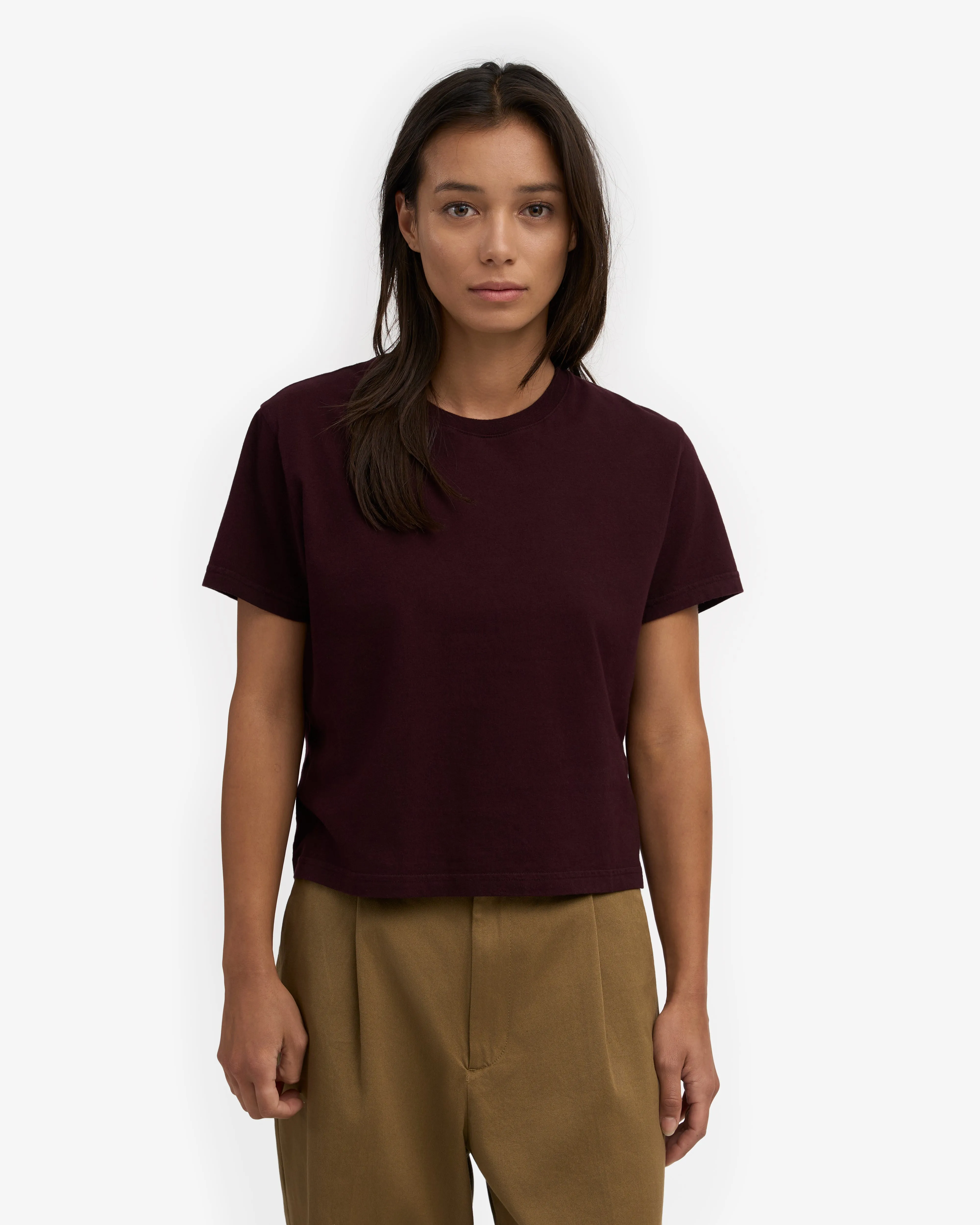 Organic Boxy Crop Tee - Oxblood Red sold by Colorful Standard product image thumbnail 2