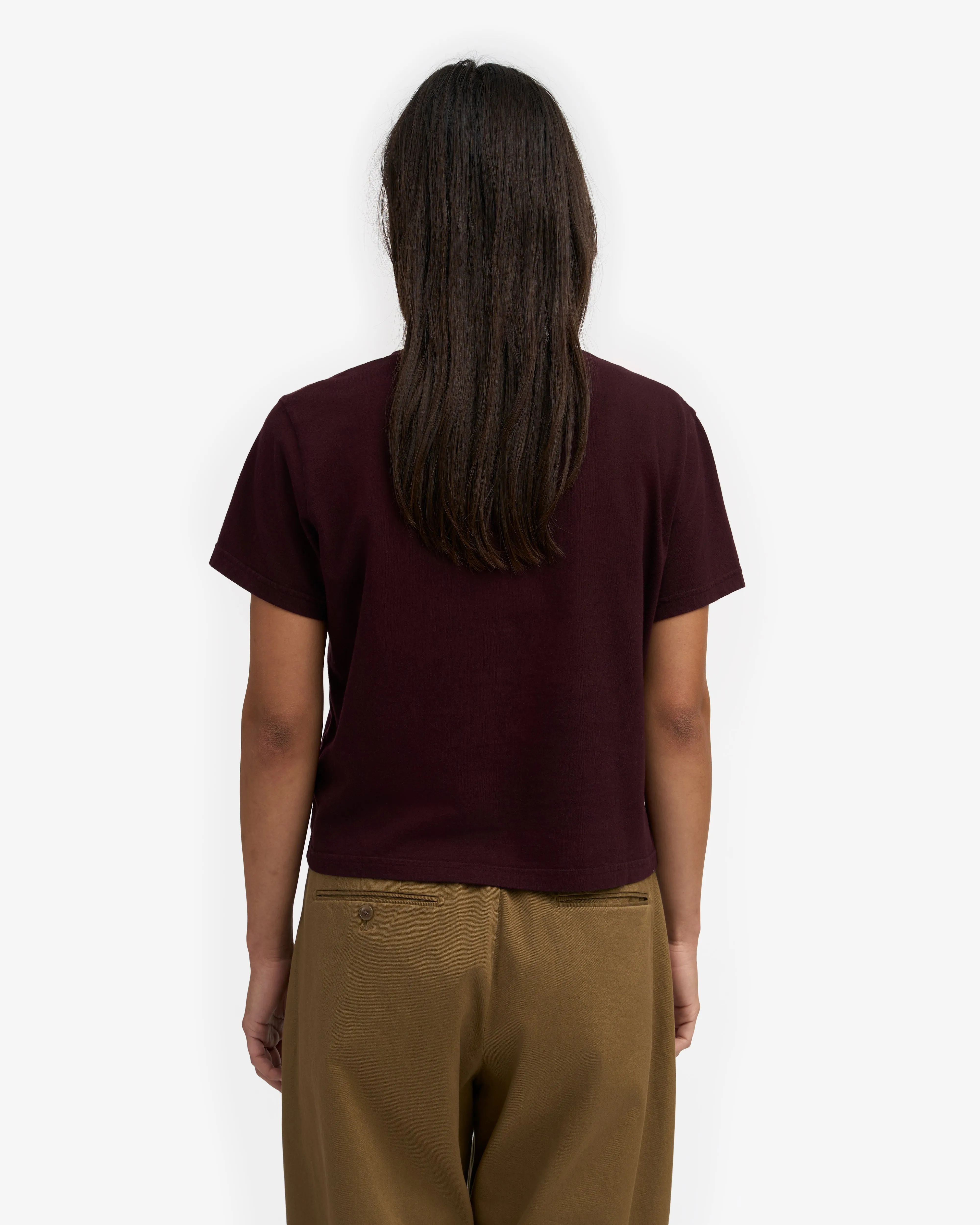 Organic Boxy Crop Tee - Oxblood Red sold by Colorful Standard product image thumbnail 4