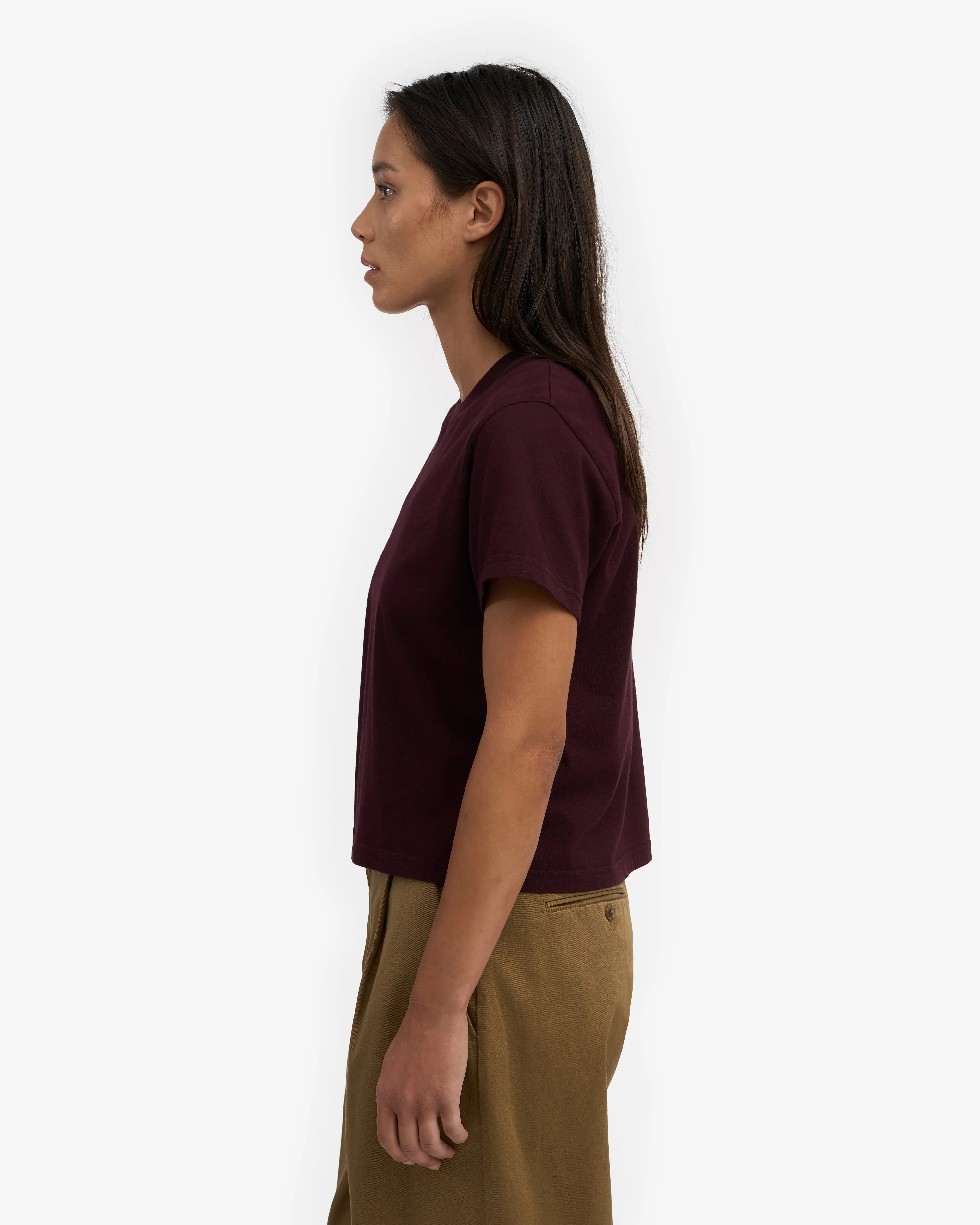 Organic Boxy Crop Tee - Oxblood Red sold by Colorful Standard product image thumbnail 3
