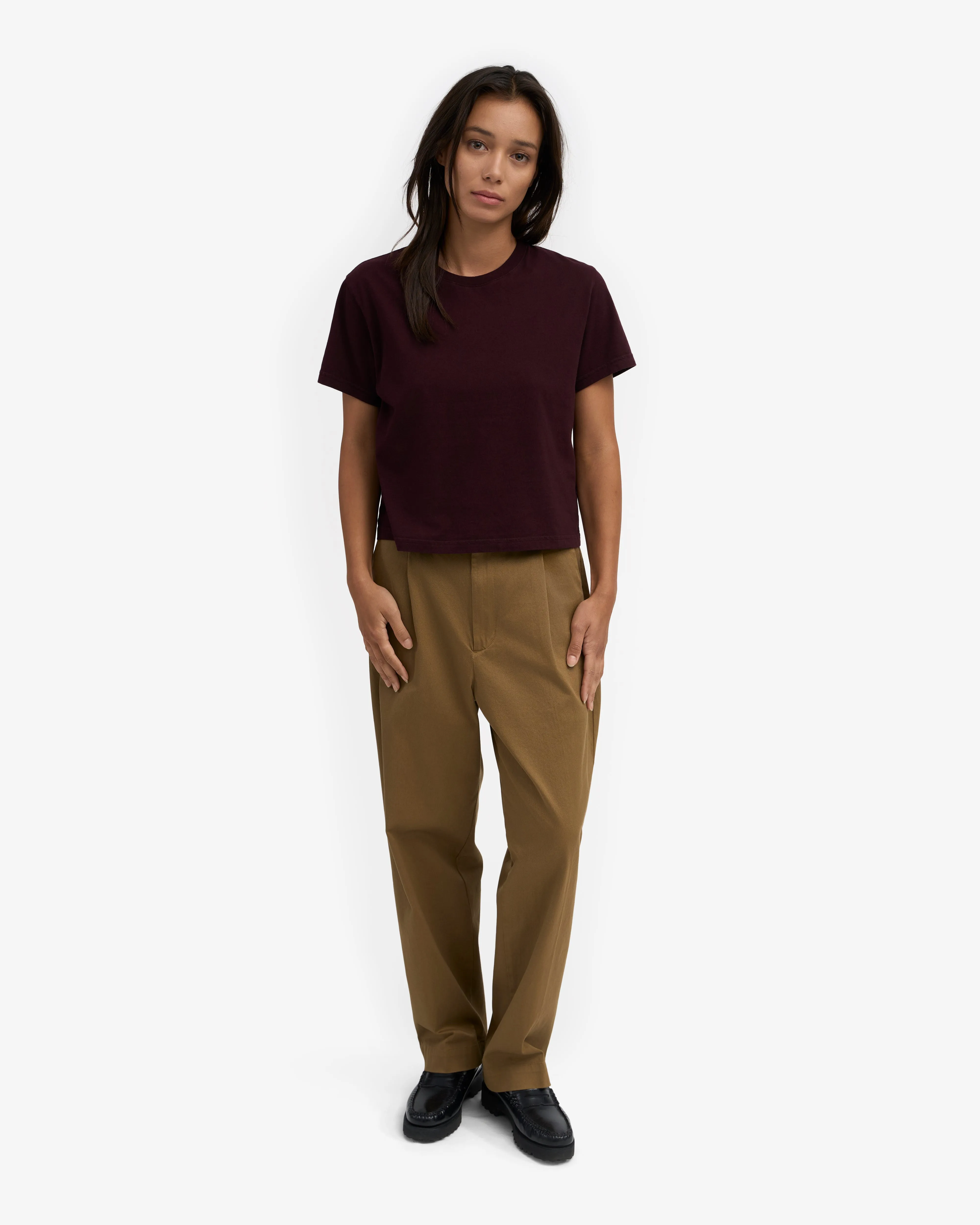 Organic Boxy Crop Tee - Oxblood Red sold by Colorful Standard product image thumbnail 5