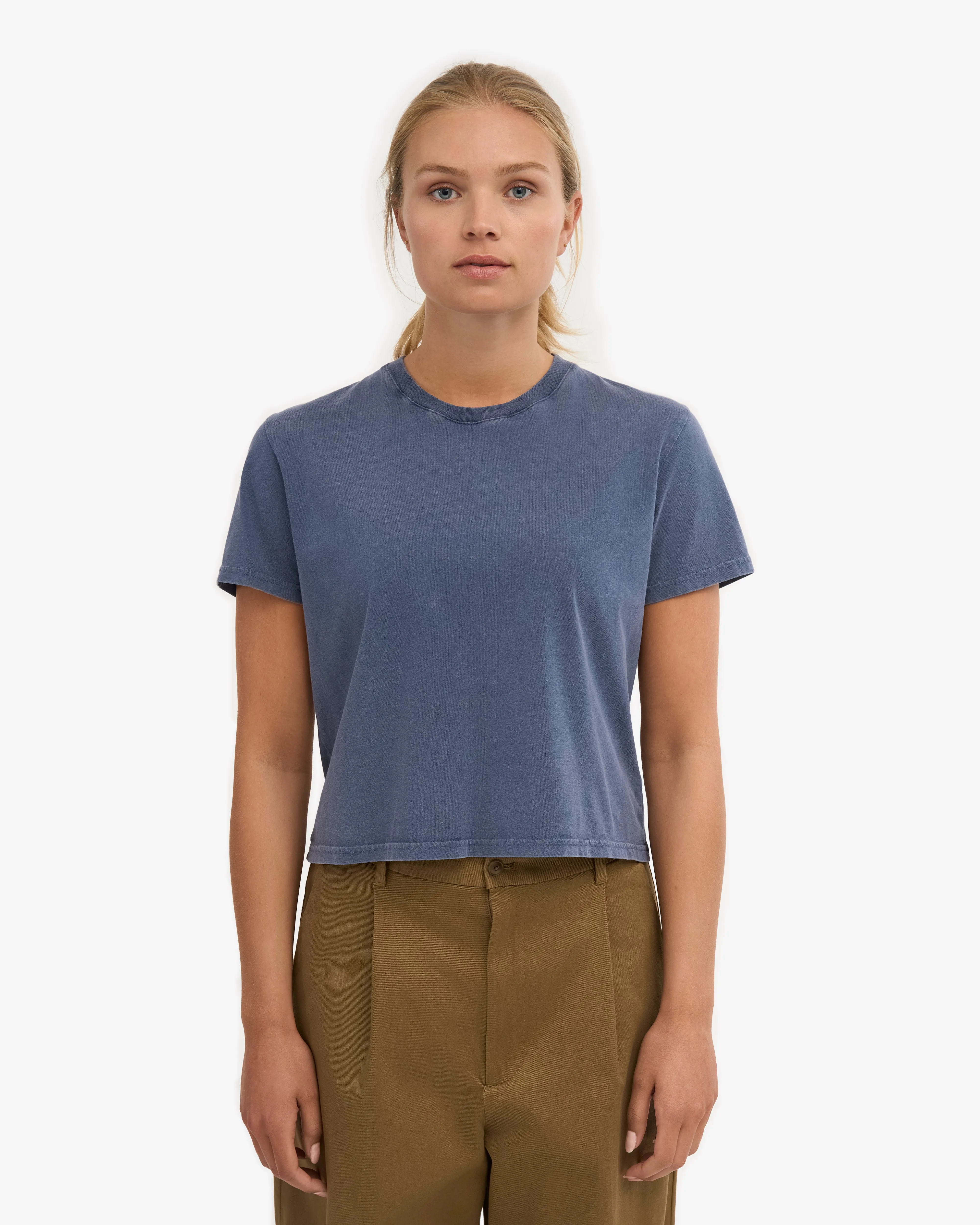 Organic Boxy Crop Tee - Neptune Blue sold by Colorful Standard product image thumbnail 2