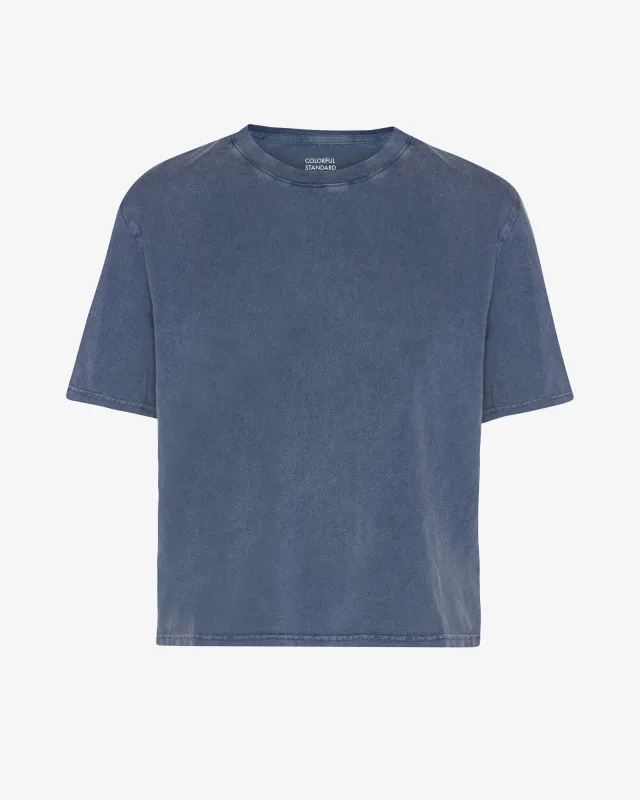 Organic Boxy Crop Tee - Neptune Blue sold by Colorful Standard