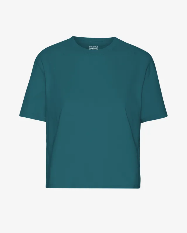 Organic Boxy Crop Tee - Ocean Green sold by Colorful Standard