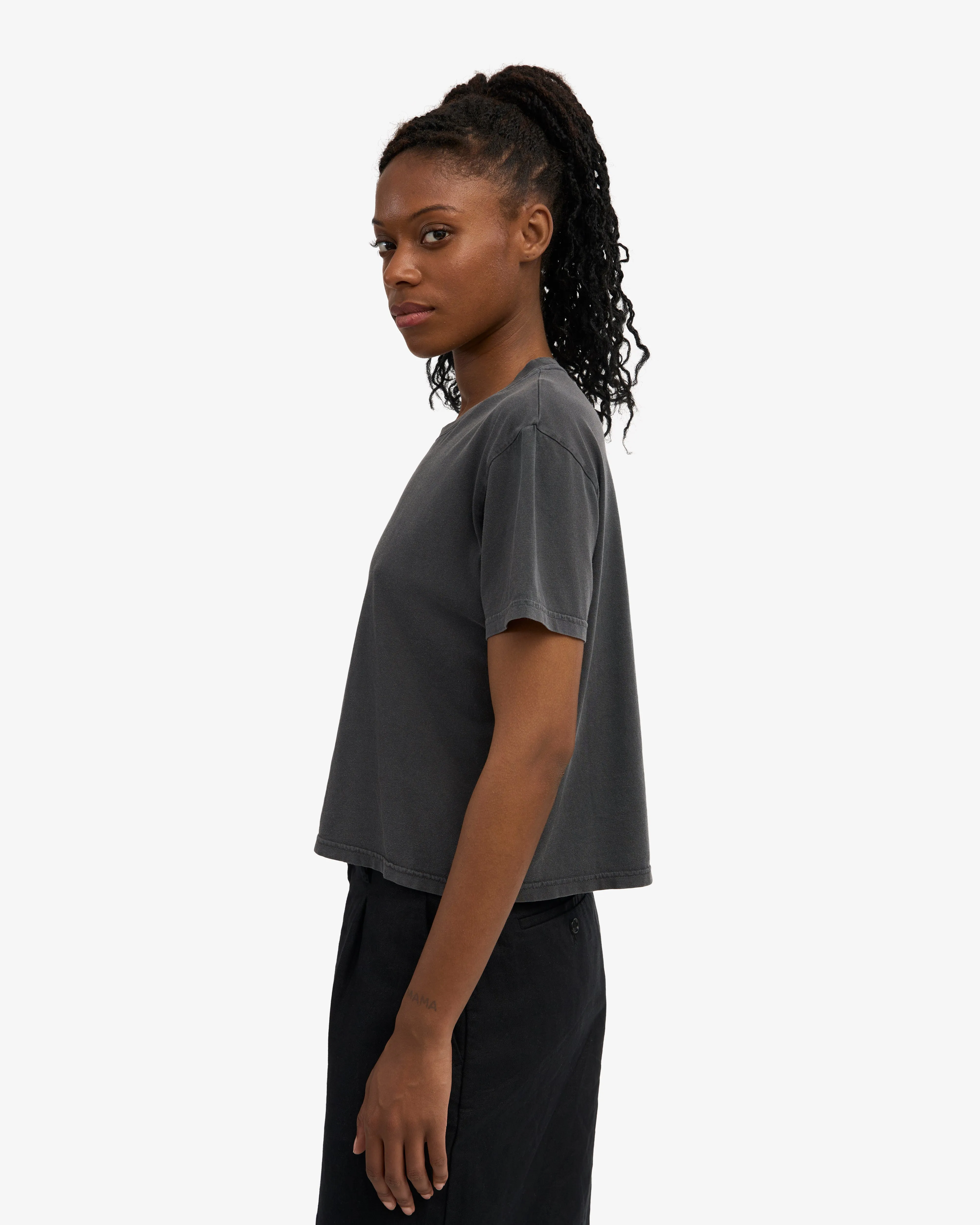 Organic Boxy Crop Tee - Faded Black sold by Colorful Standard product image thumbnail 3