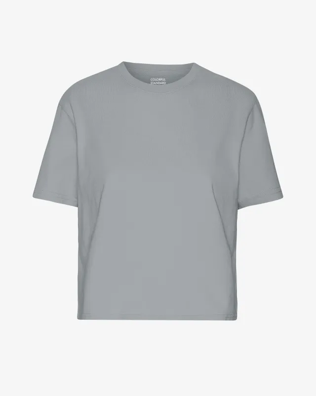 Organic Boxy Crop Tee - Steel Blue sold by Colorful Standard