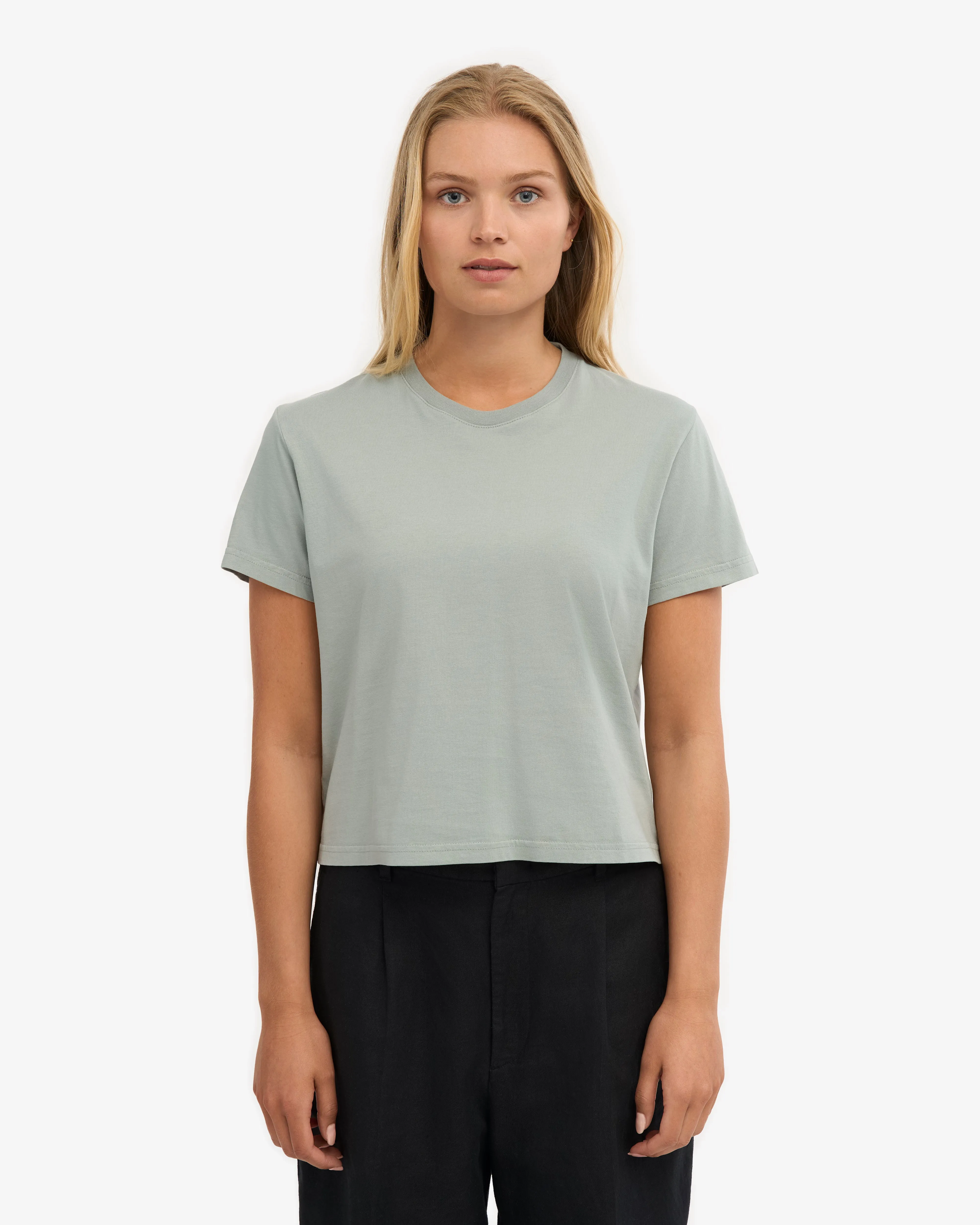 Organic Boxy Crop Tee - Steel Blue sold by Colorful Standard product image thumbnail 2