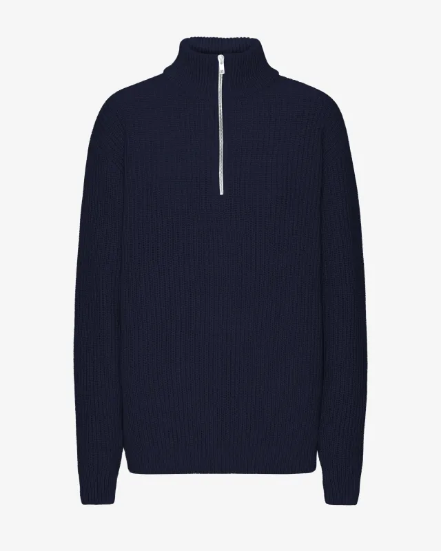 Merino Quarter Zip - Navy Blue sold by Colorful Standard