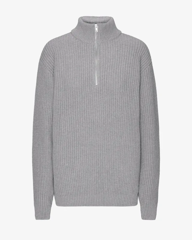 Merino Quarter Zip - Heather Grey sold by Colorful Standard