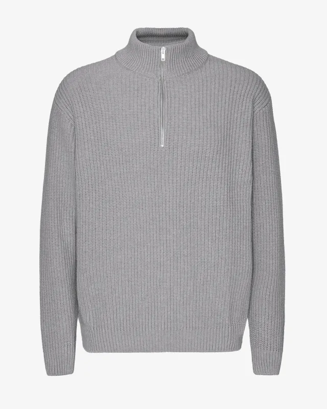 Merino Quarter Zip - Heather Grey sold by Colorful Standard