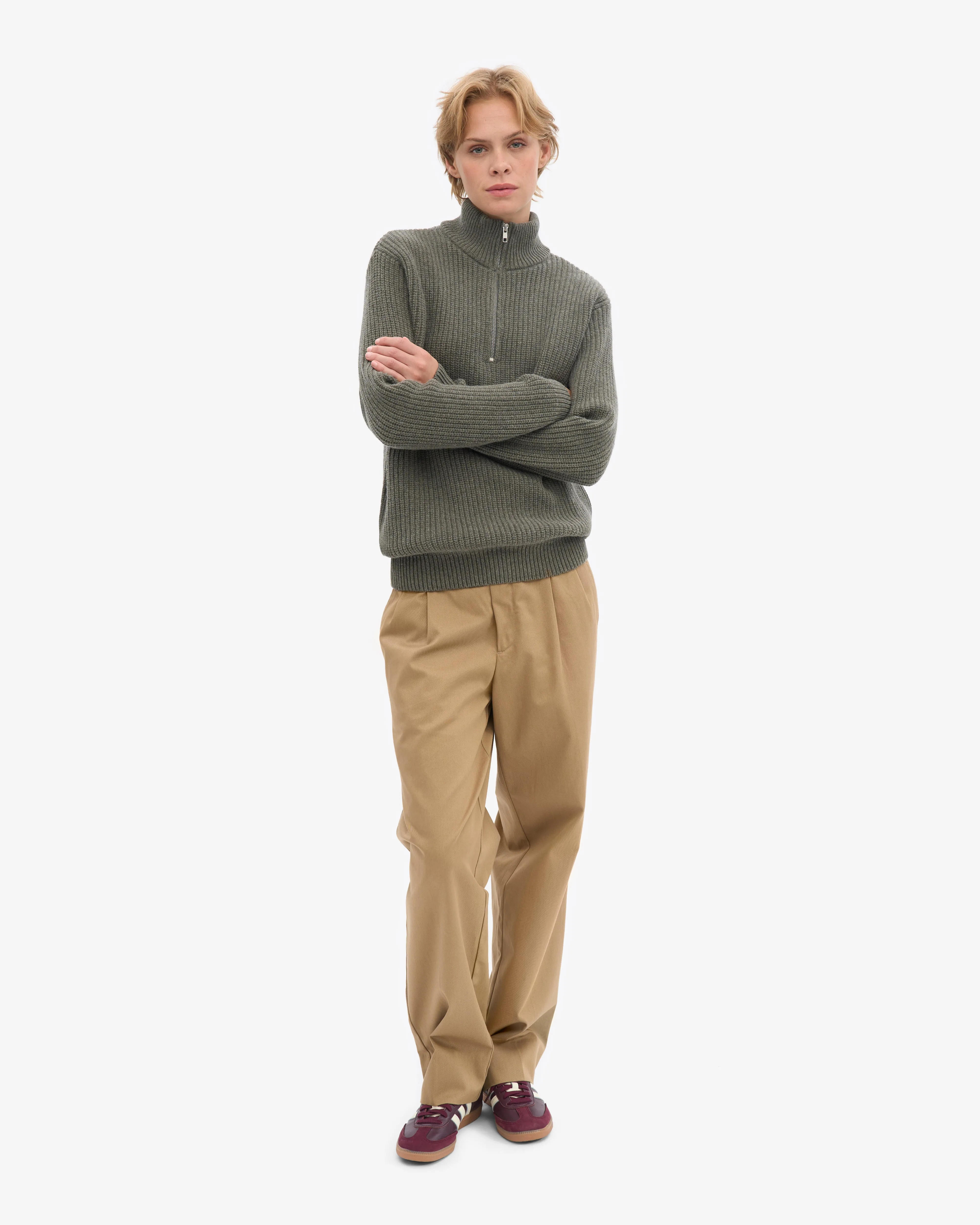 Merino Quarter Zip - Dusty Olive sold by Colorful Standard product image thumbnail 5