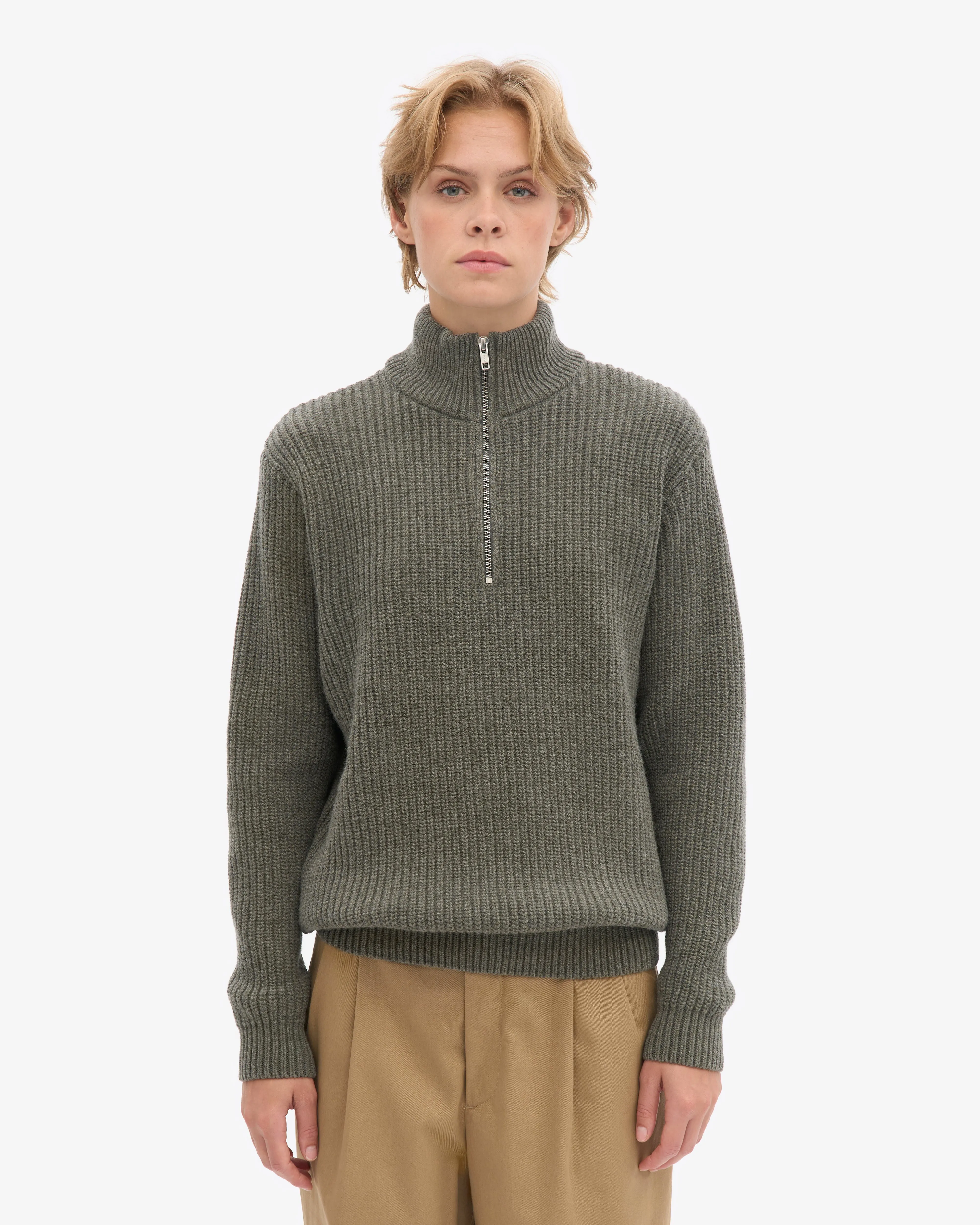 Merino Quarter Zip - Dusty Olive sold by Colorful Standard product image thumbnail 3