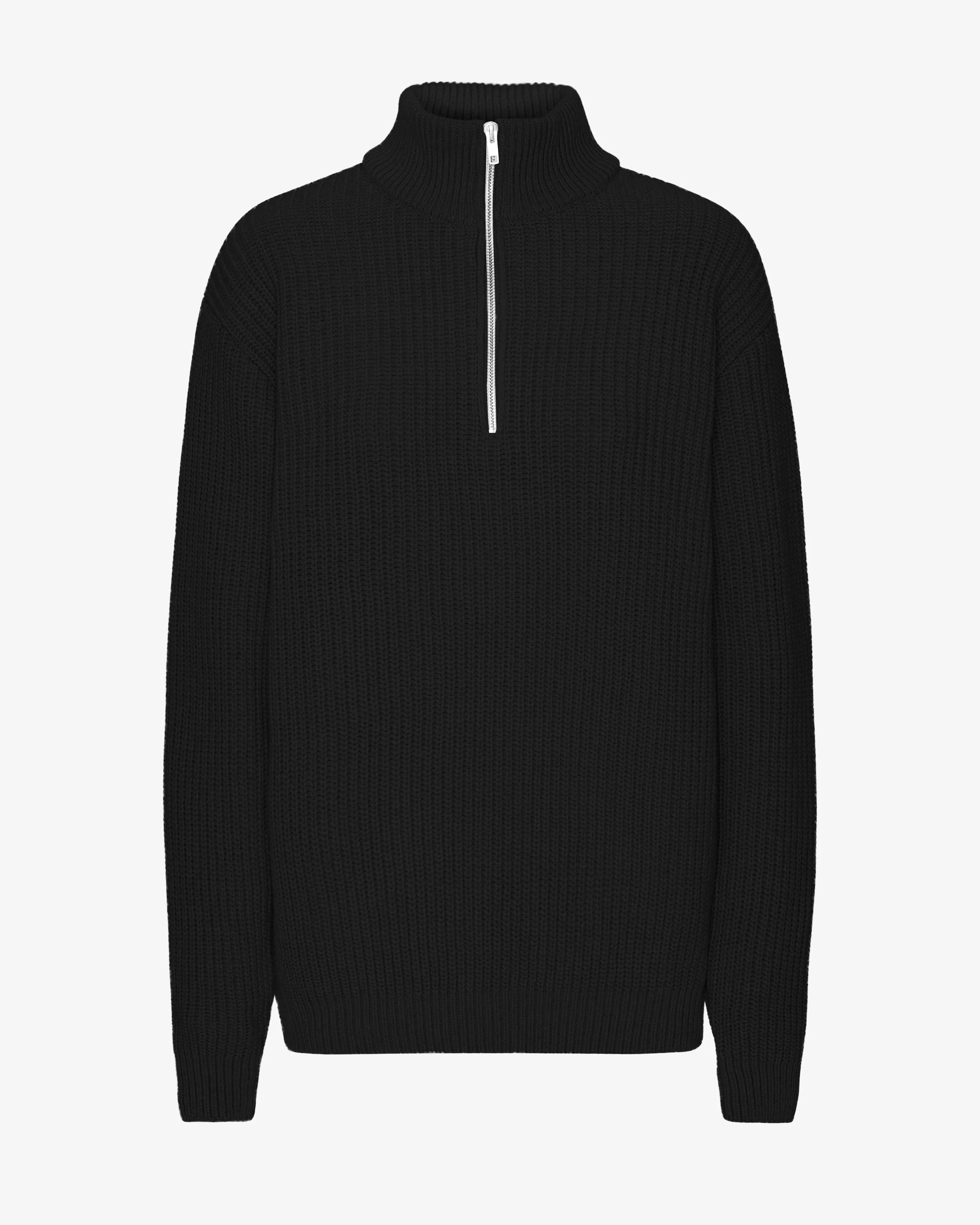 Merino Quarter Zip - Deep Black sold by Colorful Standard