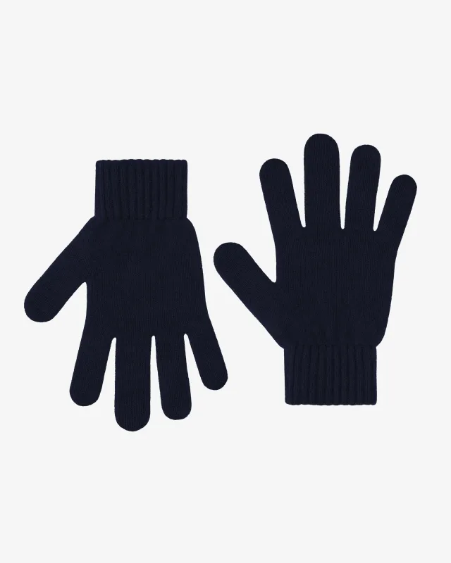 Merino Wool Gloves - Navy Blue sold by Colorful Standard