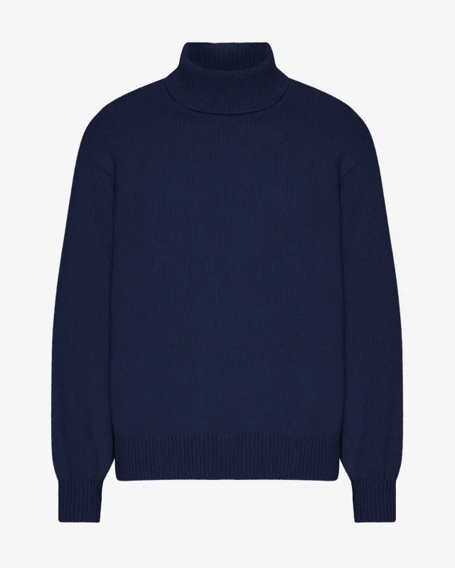 Merino Wool Turtleneck - Marine Blue sold by Colorful Standard