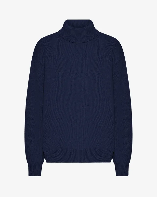 Merino Wool Turtleneck - Marine Blue sold by Colorful Standard