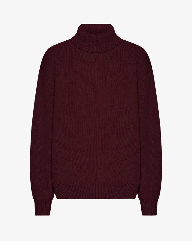 Merino Wool Turtleneck - Oxblood Red sold by Colorful Standard